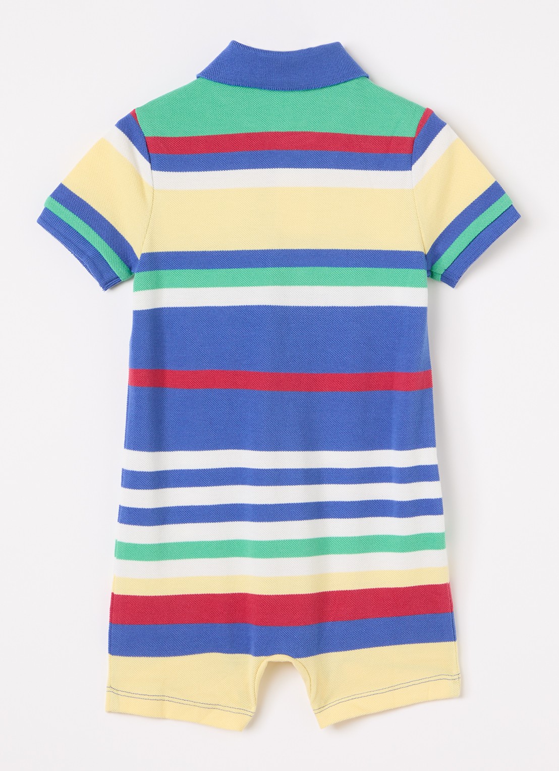 Ralph Lauren Playsuit van piqué katoen met logoborduring - voorkant 2 blauw