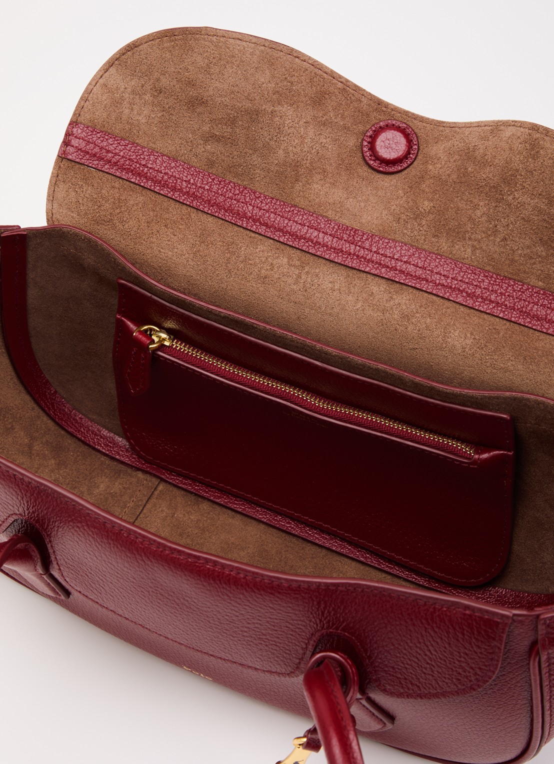 Ralph Lauren Polo Blaze Small schoudertas van leer met tasbedel - detail kersenrood