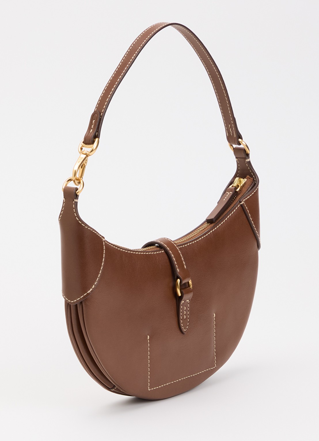 Ralph Lauren Polo ID Mini schoudertas van kalfsleer - achterkant 5 cognac