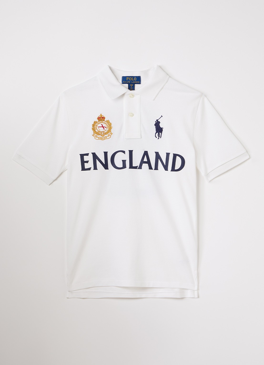 Ralph Lauren Polo met front- en backprint - voorkant gebroken wit