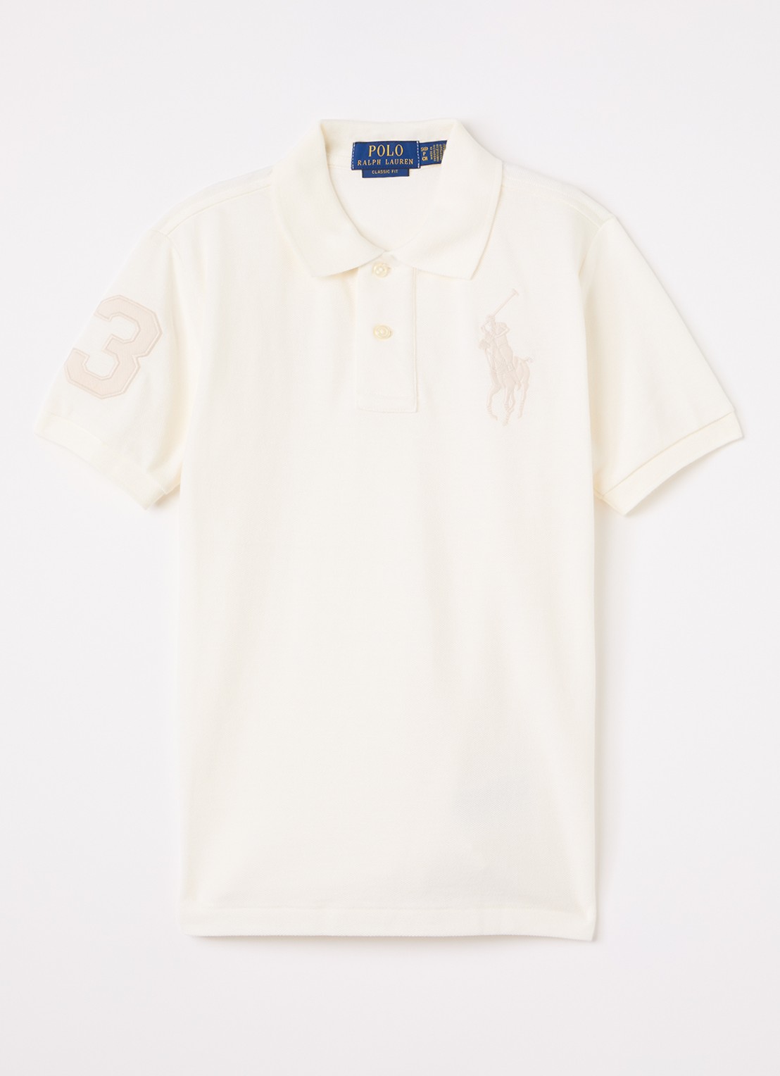 Ralph Lauren Polo met logo - voorkant gebroken wit