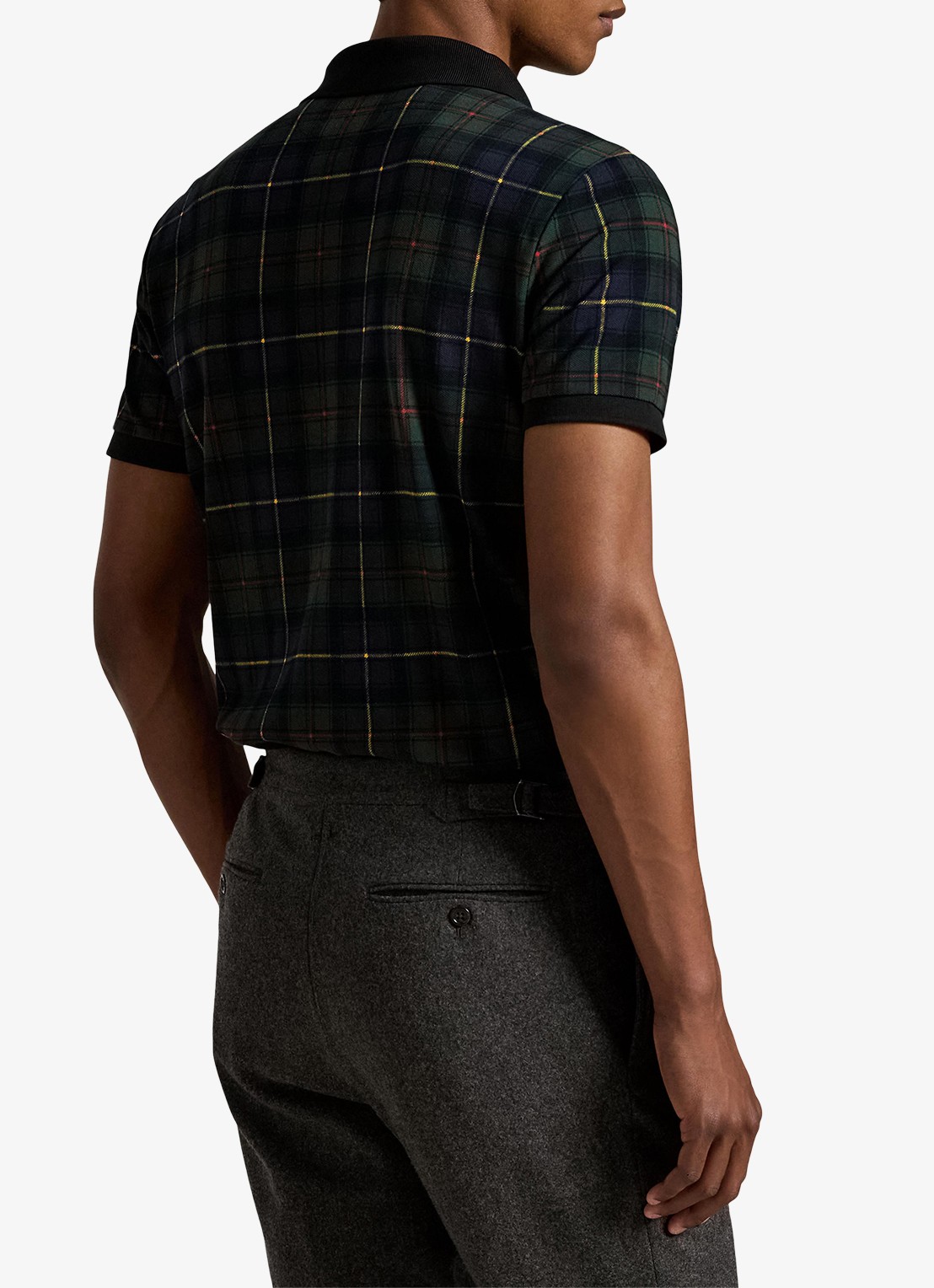Ralph Lauren Polo met ruitdessin en logoborduring  - achterkant 5 groen