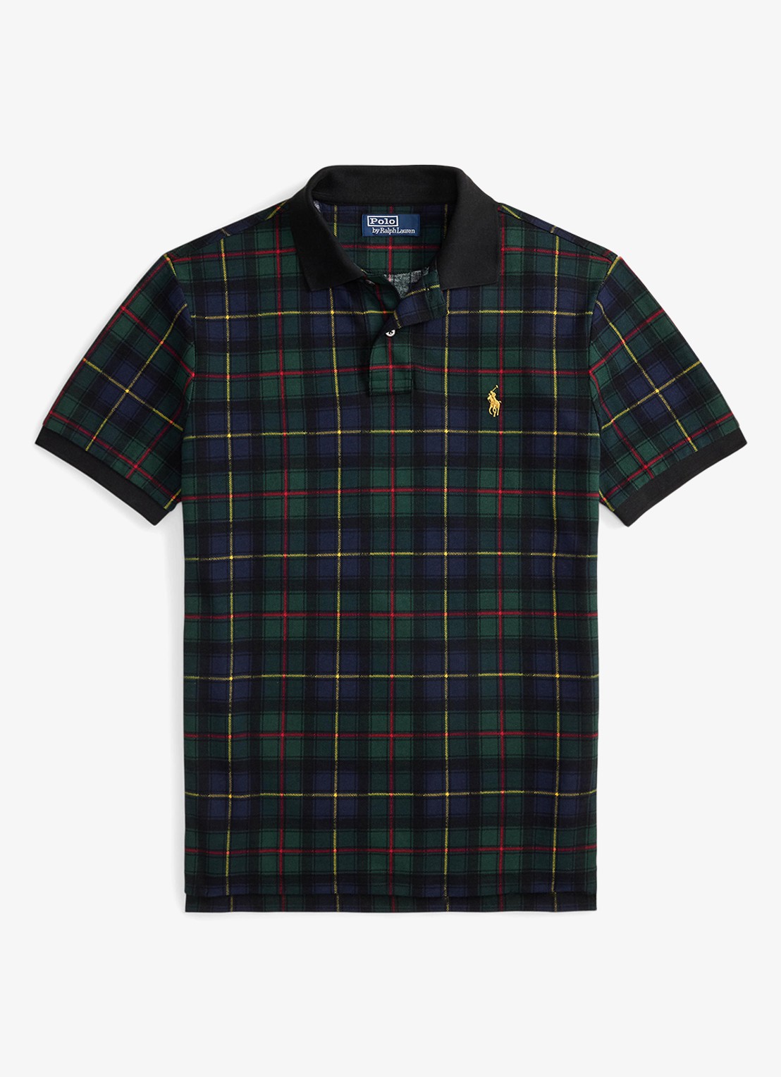 Ralph Lauren Polo met ruitdessin en logoborduring  - voorkant 3 groen