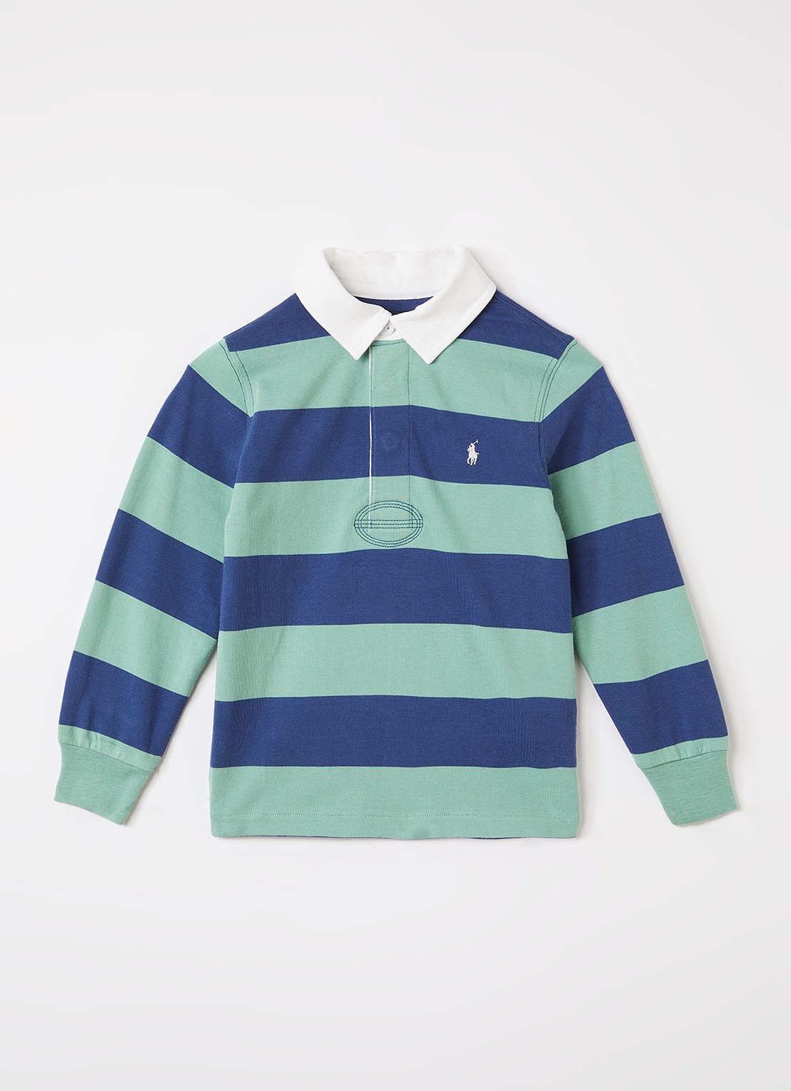 Ralph Lauren Polo met streepprint en logoborduring  - voorkant 2 mint