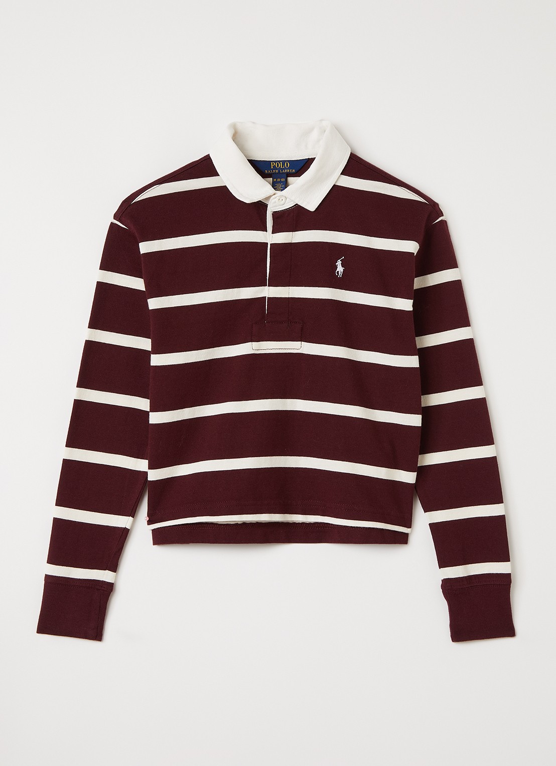 Ralph Lauren Polo met streepprint - voorkant 3 bordeauxrood