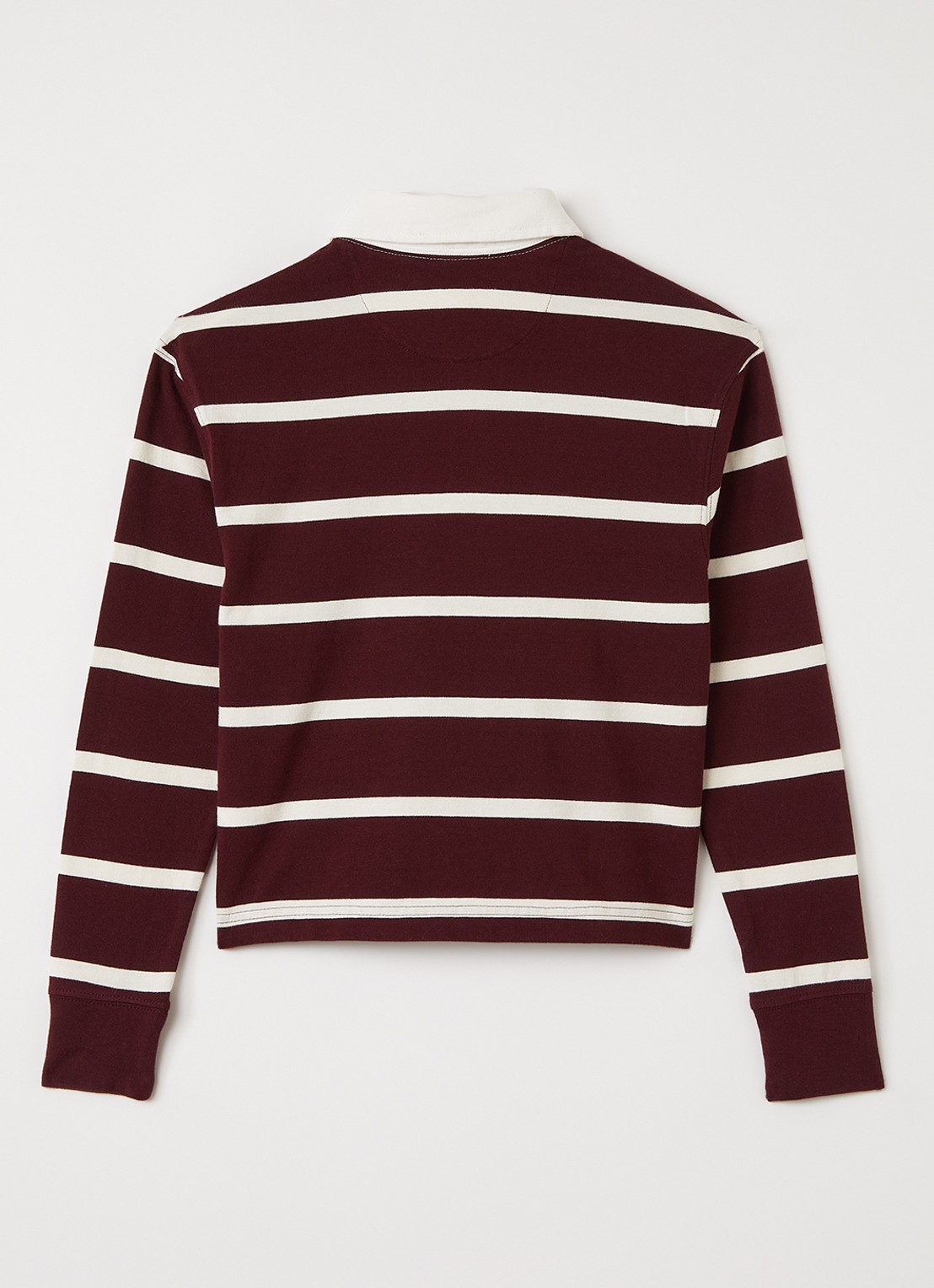 Ralph Lauren Polo met streepprint - voorkant 4 bordeauxrood