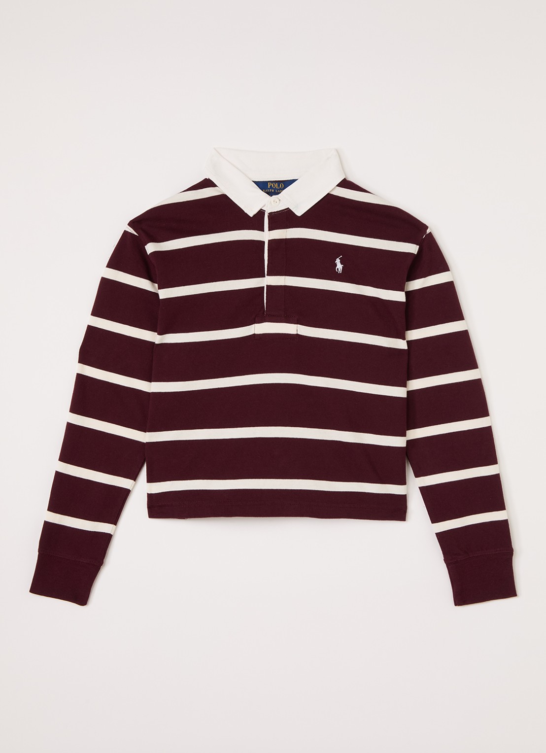 Ralph Lauren Polo met streepprint - voorkant 5 bordeauxrood