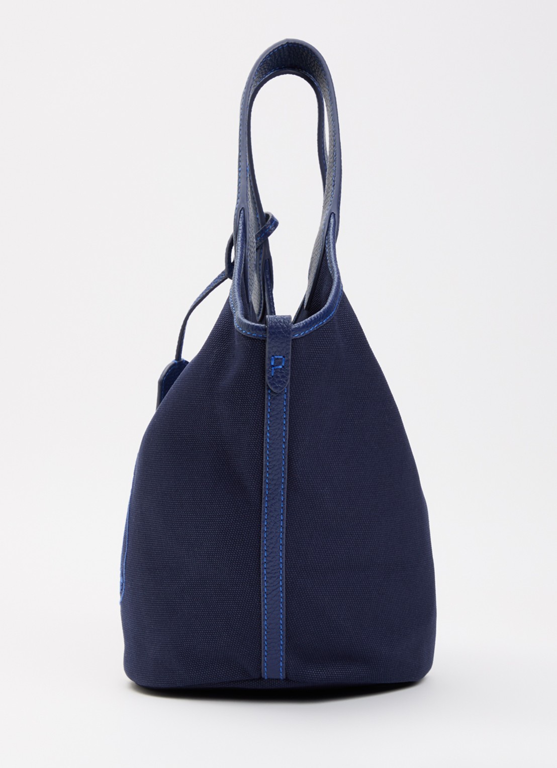 Ralph Lauren Polo Play Medium handtas van canvas met details van leer  - detail 3 donkerblauw