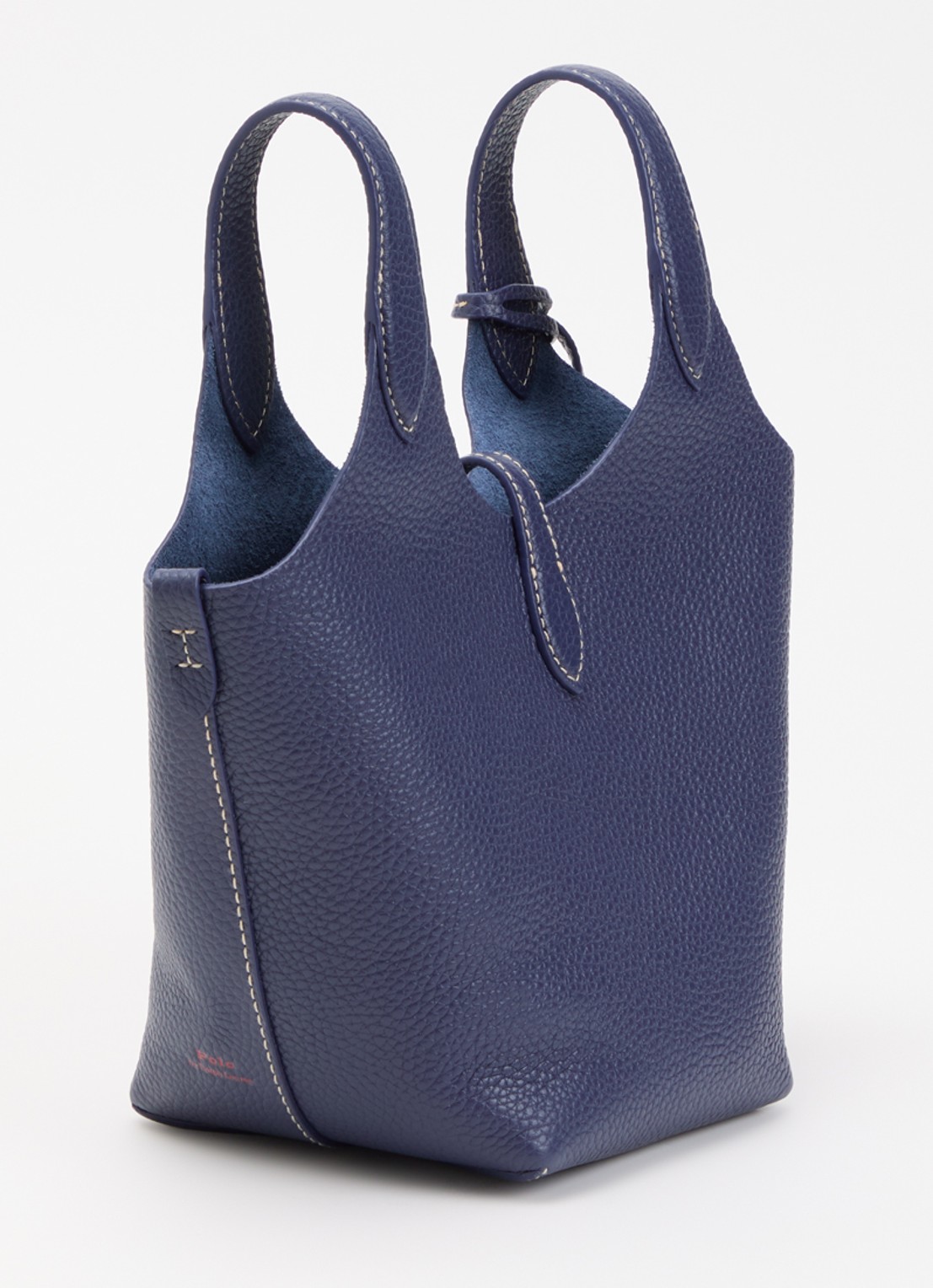 Ralph Lauren Polo Play Small handtas van leer met afneembare schouderriem - achterkant 4 kobaltblauw