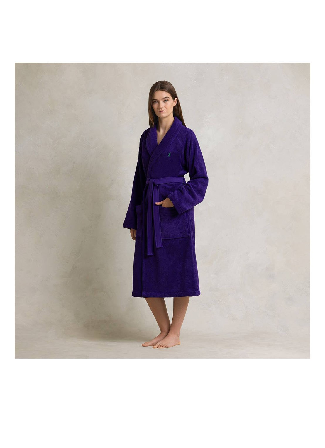 Ralph Lauren Polo Player badjas - unisex - detail 5 paars
