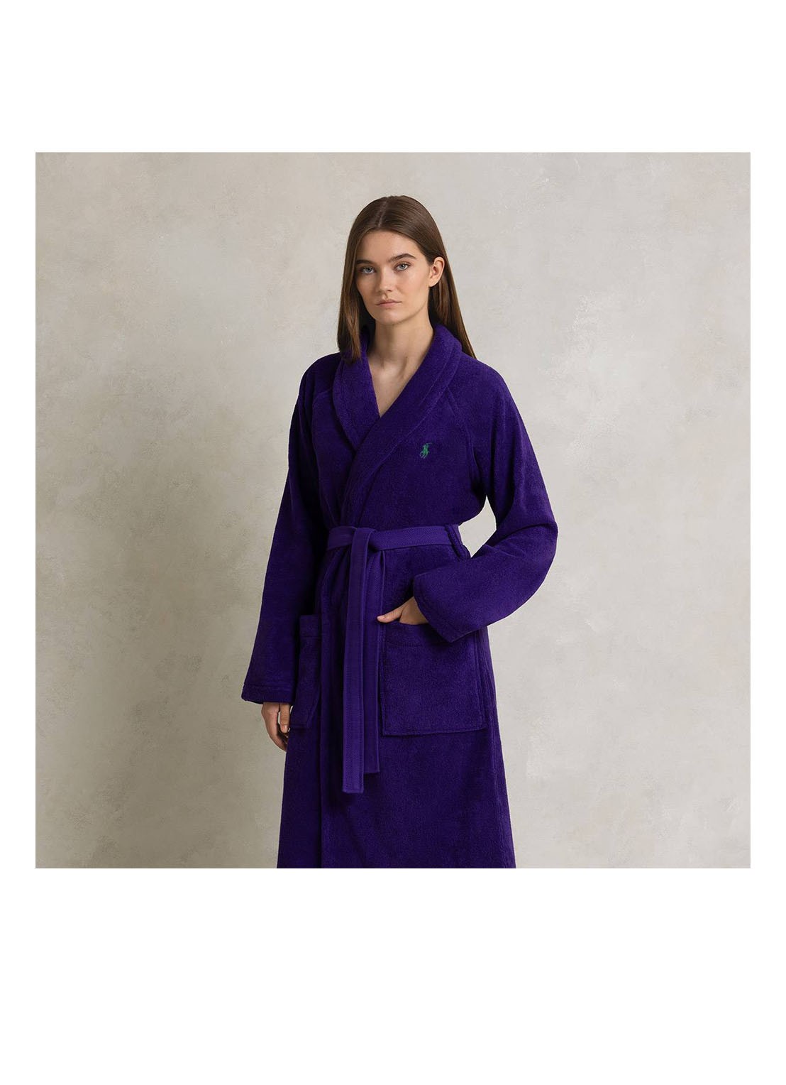 Ralph Lauren Polo Player badjas - unisex - detail 6 paars