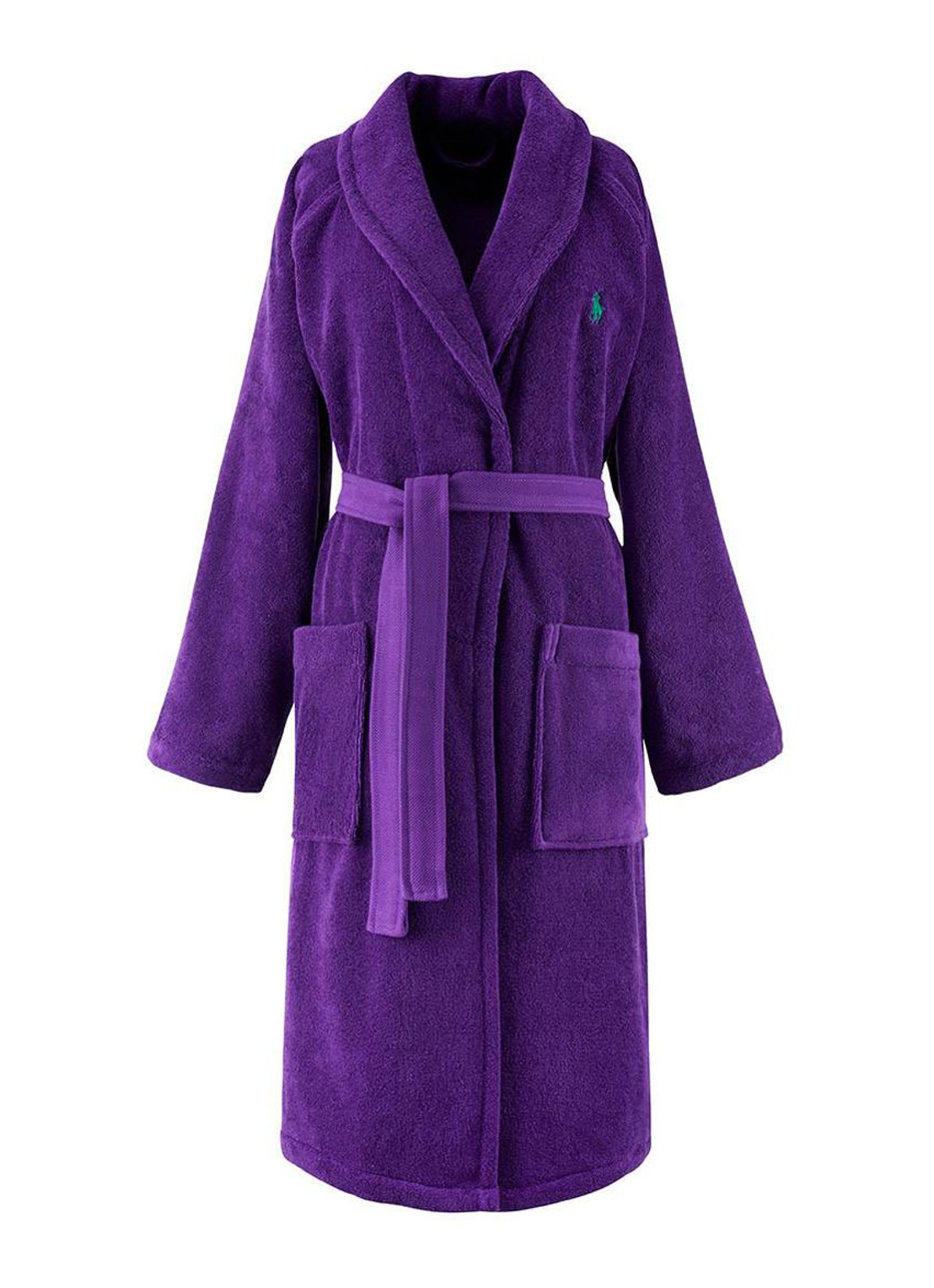 Ralph Lauren Polo Player badjas - unisex - voorkant paars