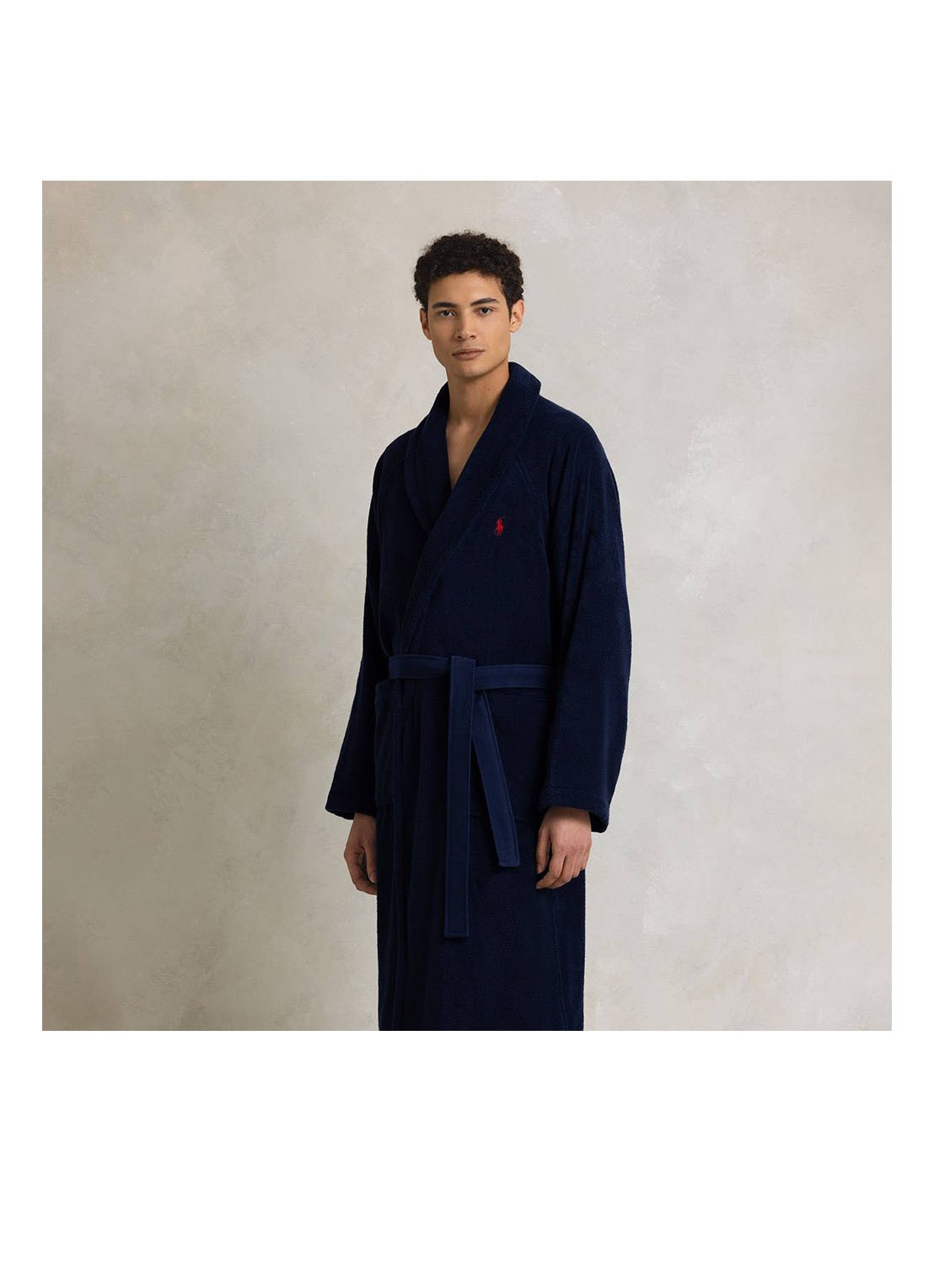 Ralph Lauren Polo Player badjas - unisex - detail 3 donkerblauw