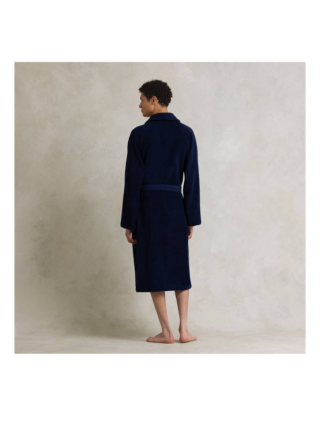Ralph Lauren Polo Player badjas - unisex - detail 4 donkerblauw