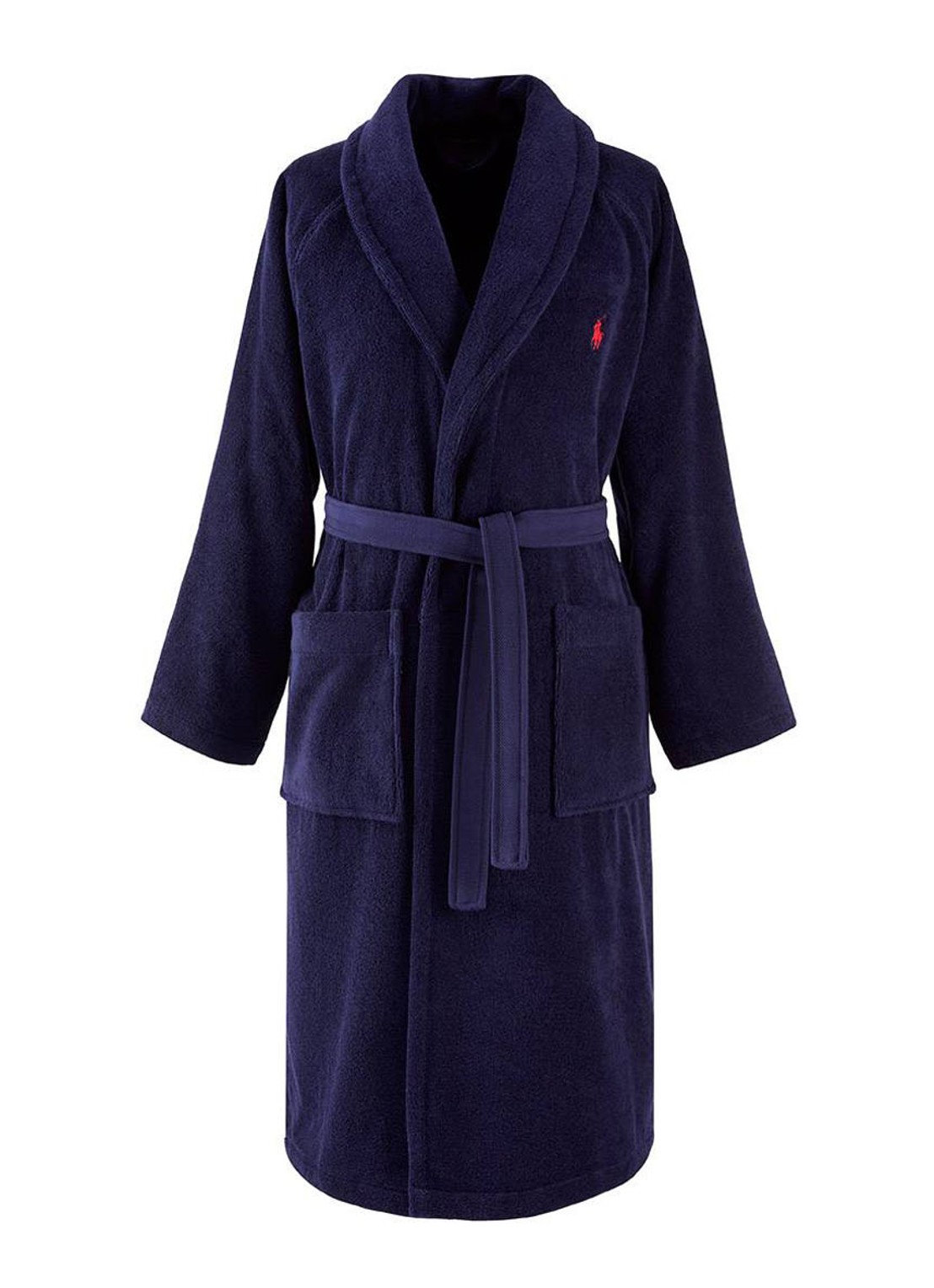 Ralph Lauren Polo Player badjas - unisex - voorkant 6 donkerblauw