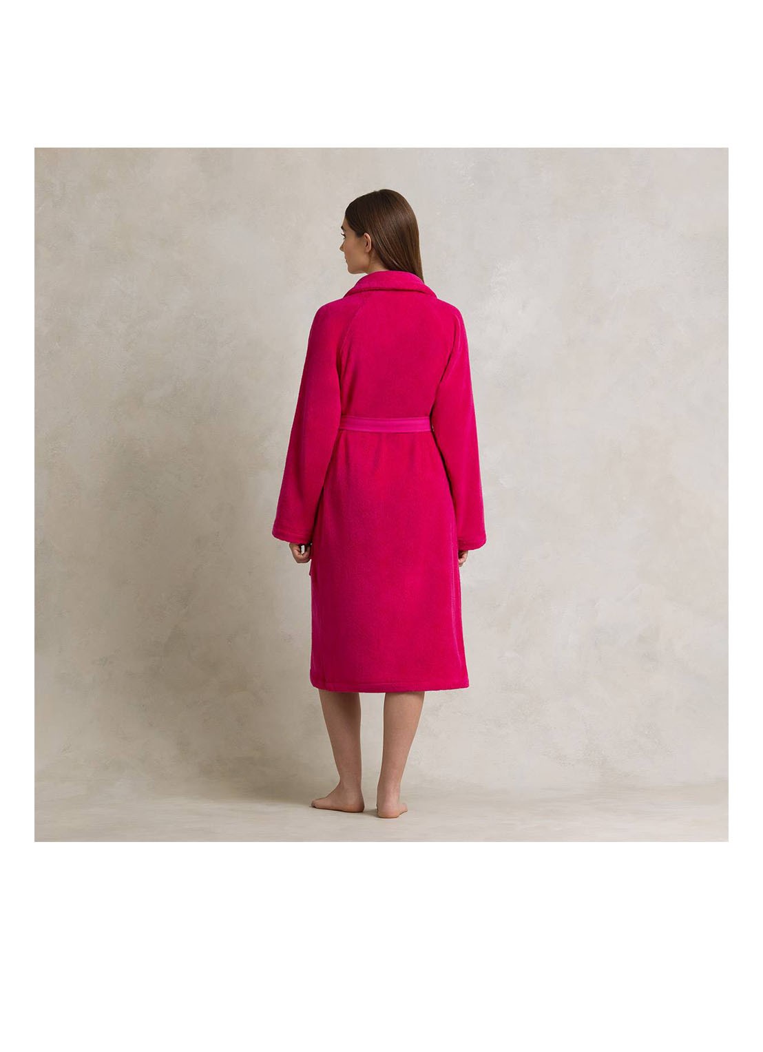 Ralph Lauren Polo Player badjas - unisex - detail 4 fuchsia