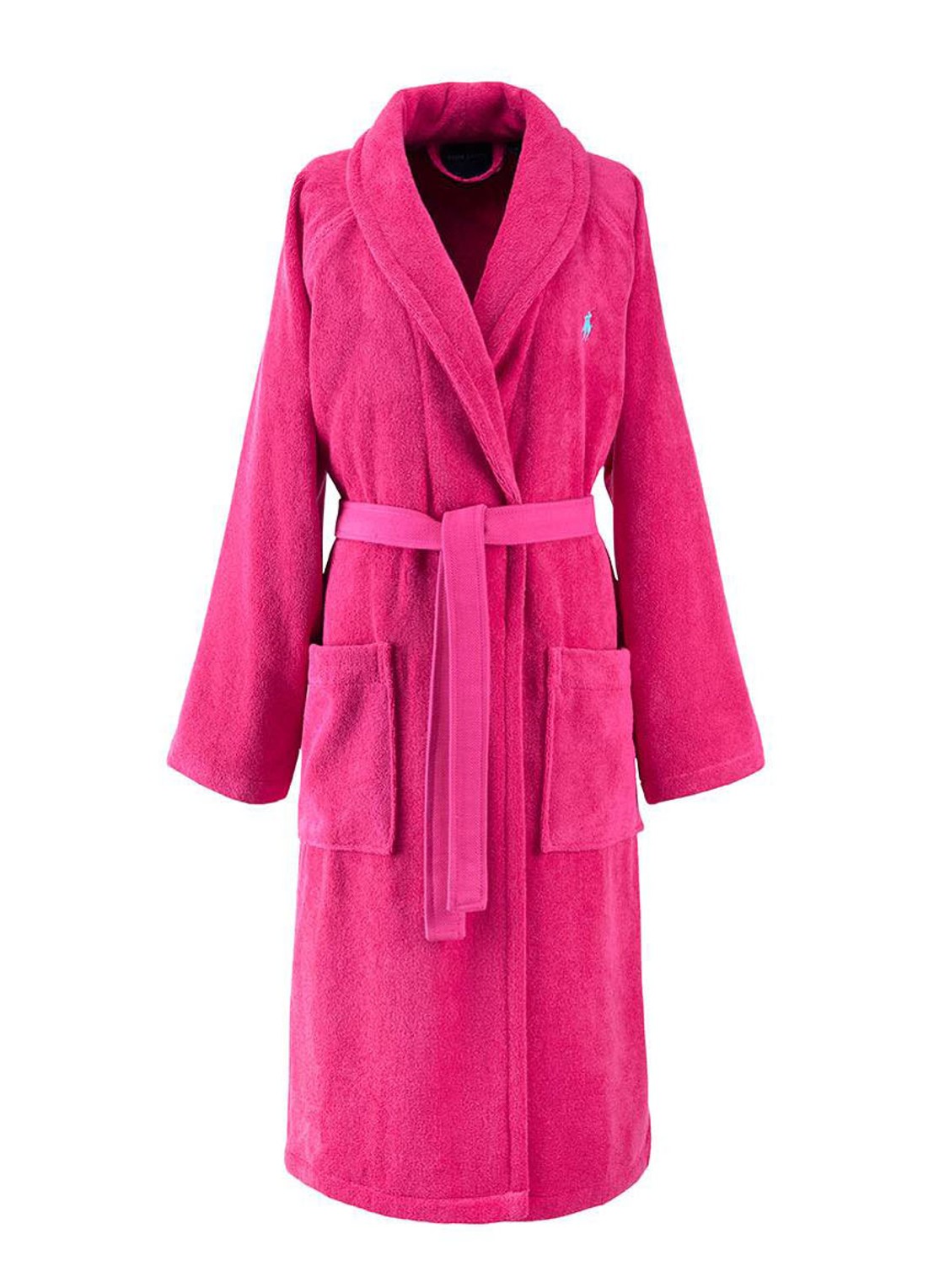 Ralph Lauren Polo Player badjas - unisex - voorkant 6 fuchsia
