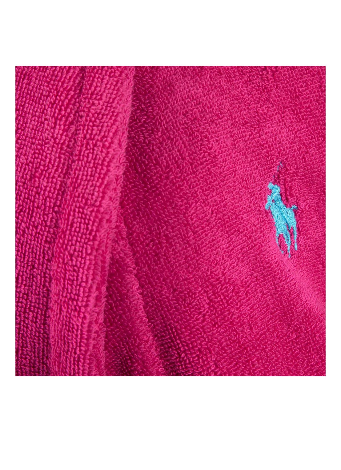Ralph Lauren Polo Player badjas - unisex - voorkant 7 fuchsia