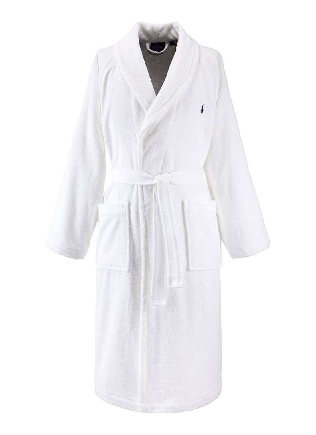 Ralph Lauren Polo Player badjas - unisex - voorkant 8 wit