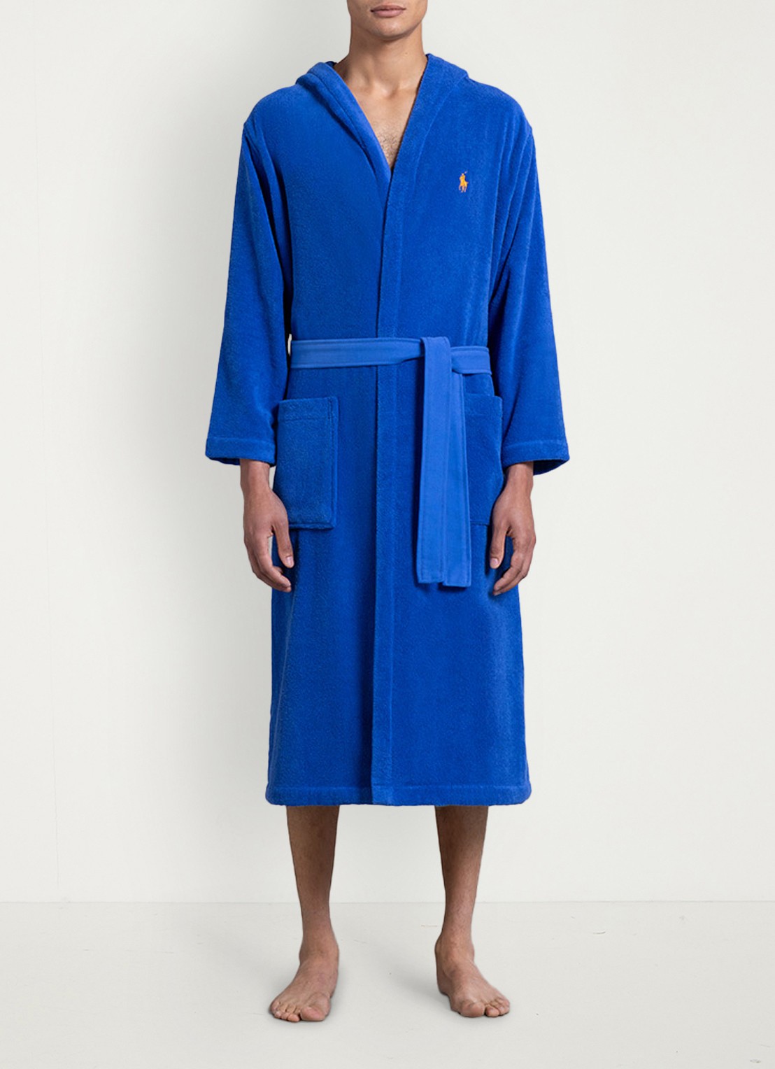 Ralph Lauren Polo Player badjas - unisex - detail 7 kobaltblauw
