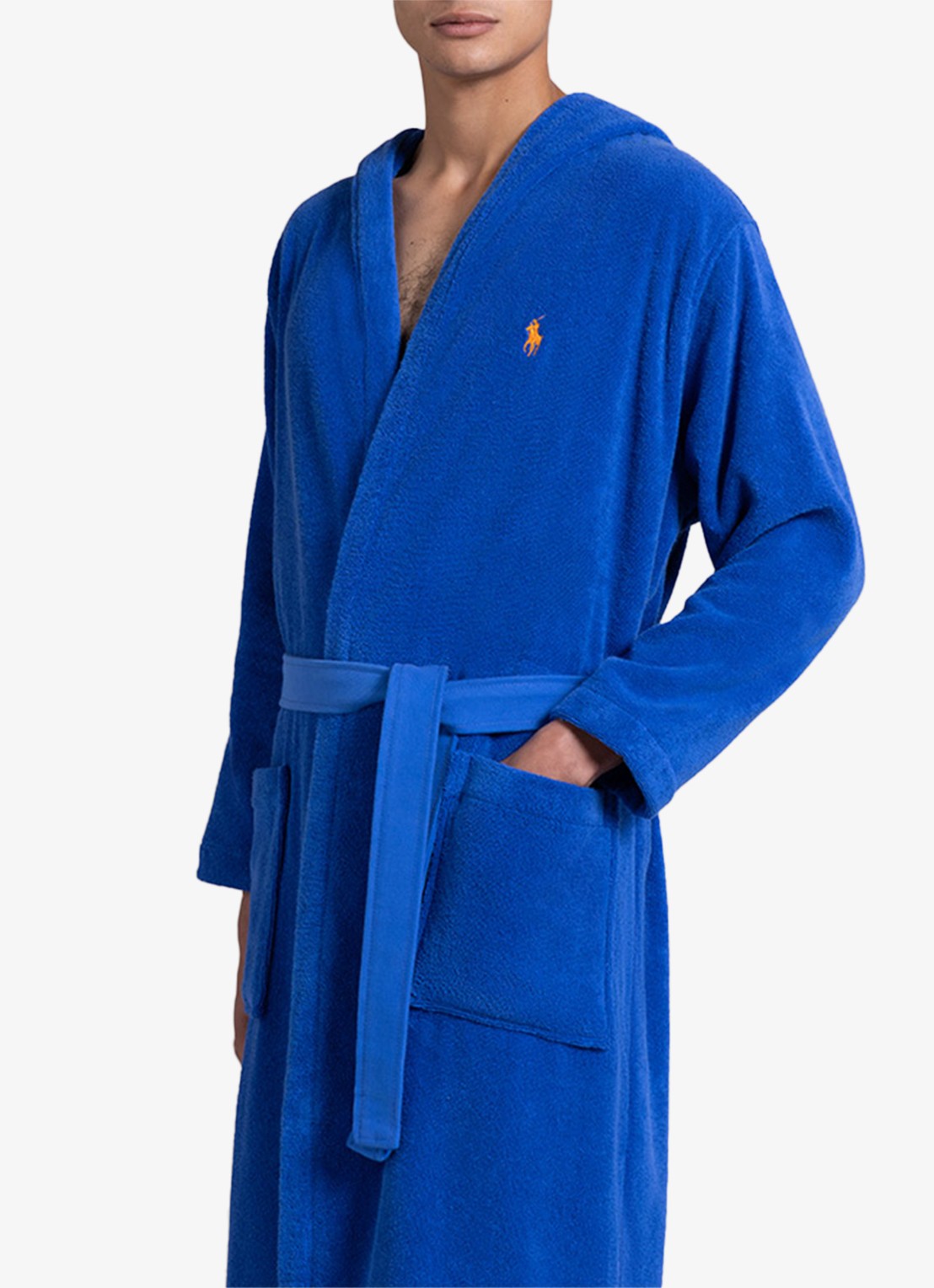 Ralph Lauren Polo Player badjas - unisex - detail 8 kobaltblauw