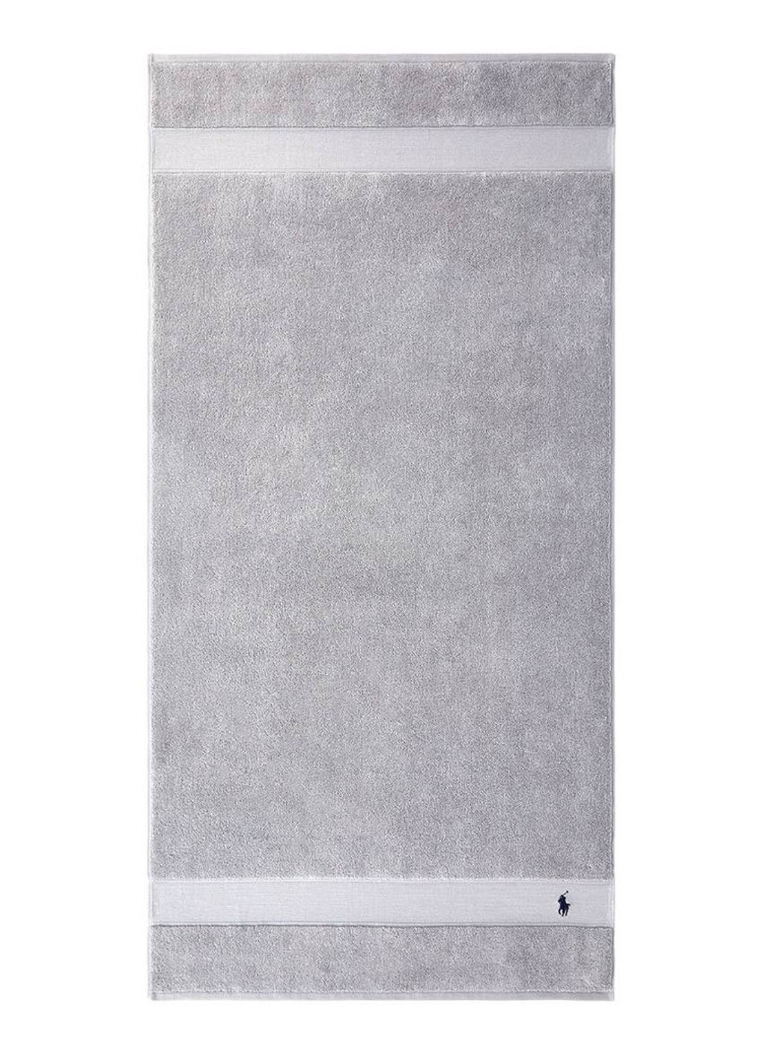 Ralph Lauren Polo Player badlaken - 600 gr/m2 - 70 x 140 cm - voorkant 3 lichtgrijs