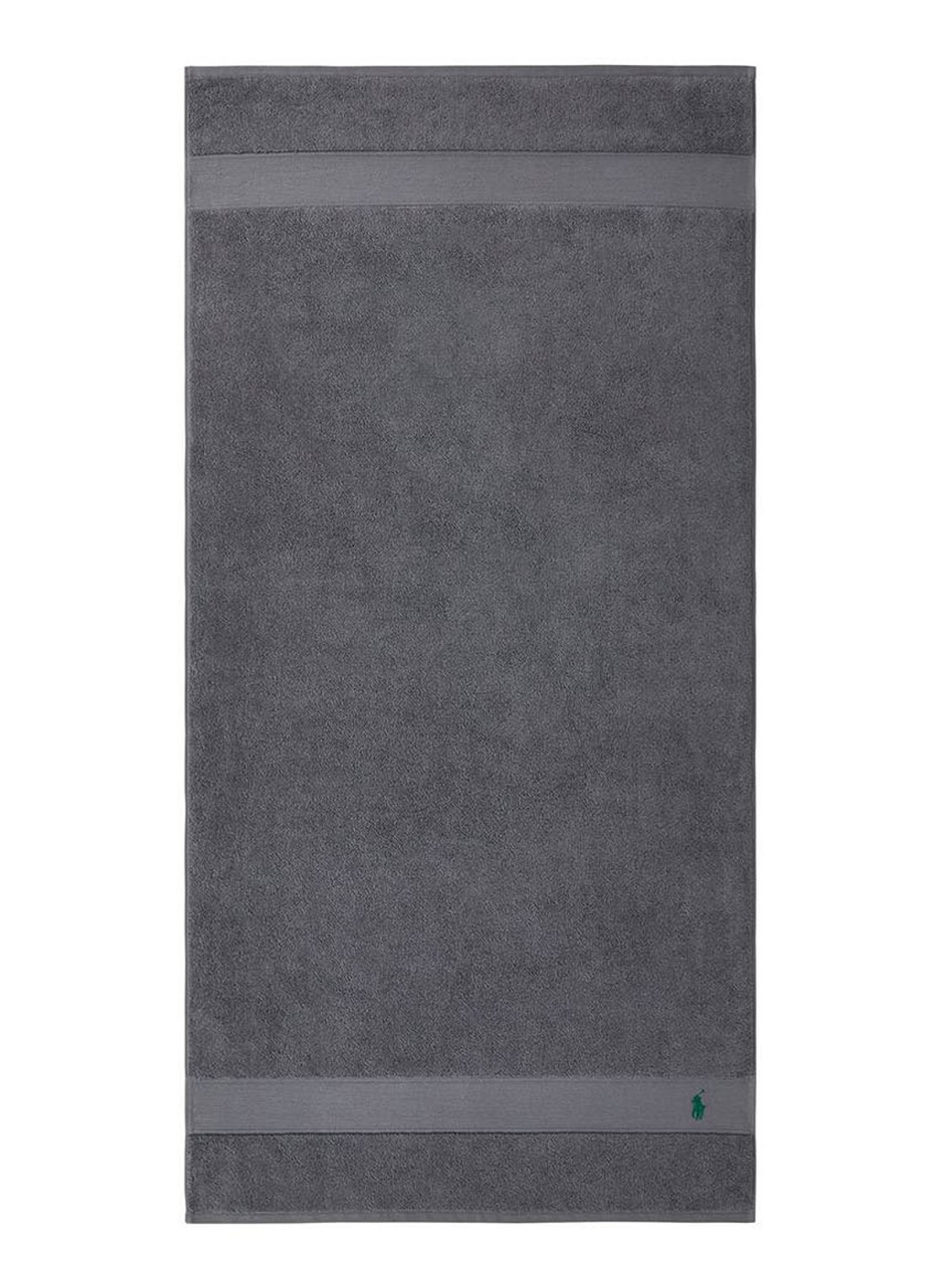 Ralph Lauren Polo Player badlaken - 600 gr/m2 - 70 x 140 cm - voorkant 2 donkergrijs