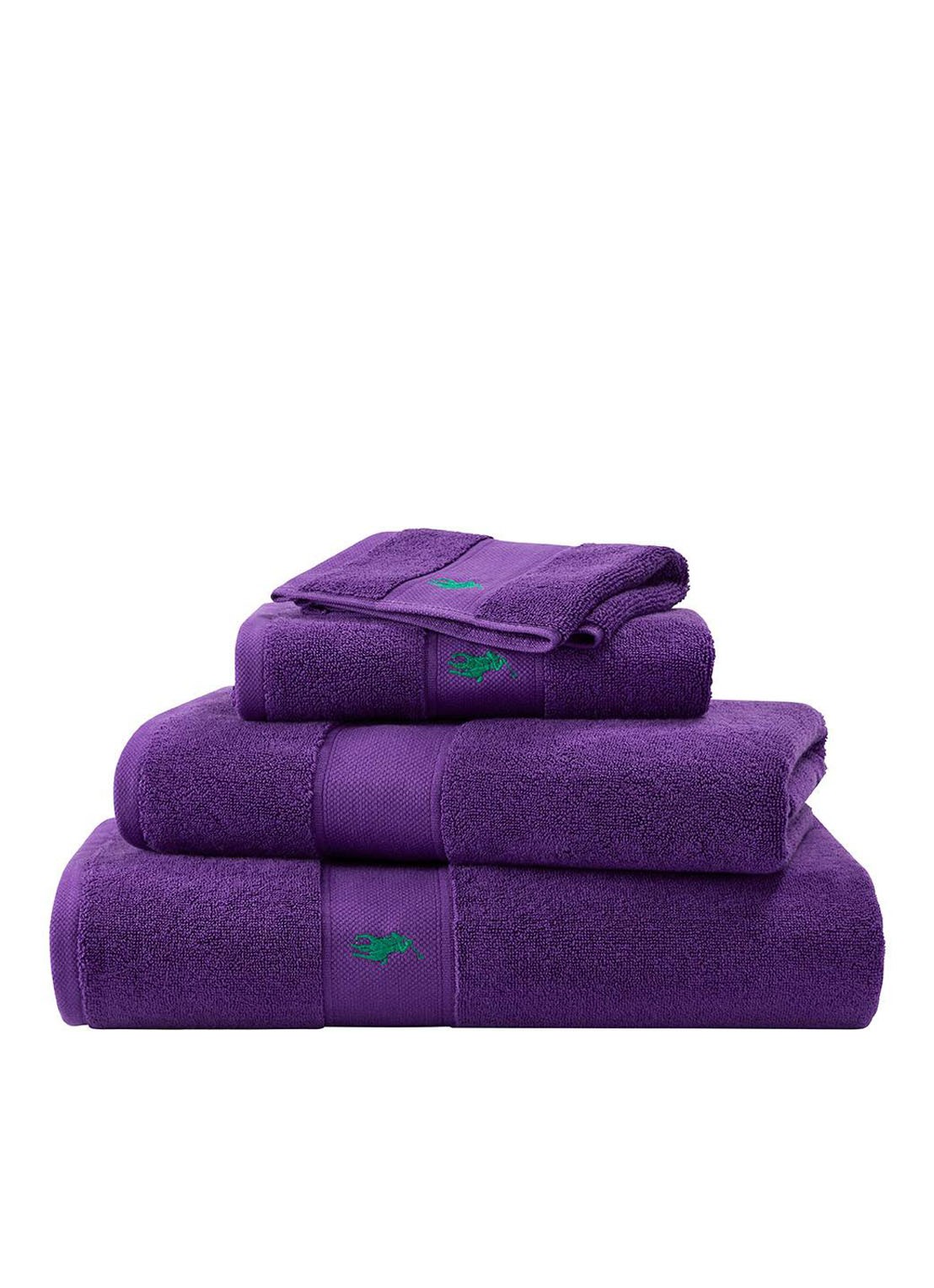 Ralph Lauren Polo Player badlaken - 600 gr/m2 - 70 x 140 cm - detail 4 paars