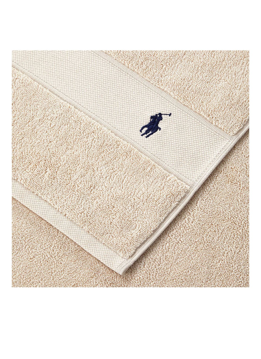 Ralph Lauren Polo Player badlaken - 600 gr/m2 - 70 x 140 cm - voorkant 4 beige