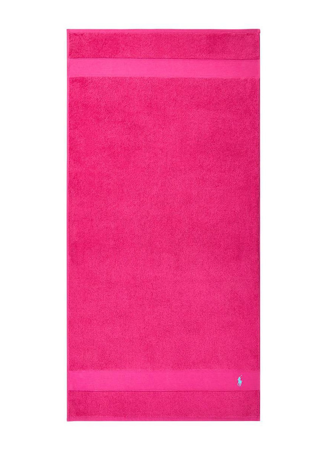 Ralph Lauren Polo Player badlaken - 600 gr/m2 - 70 x 140 cm - voorkant 3 fuchsia