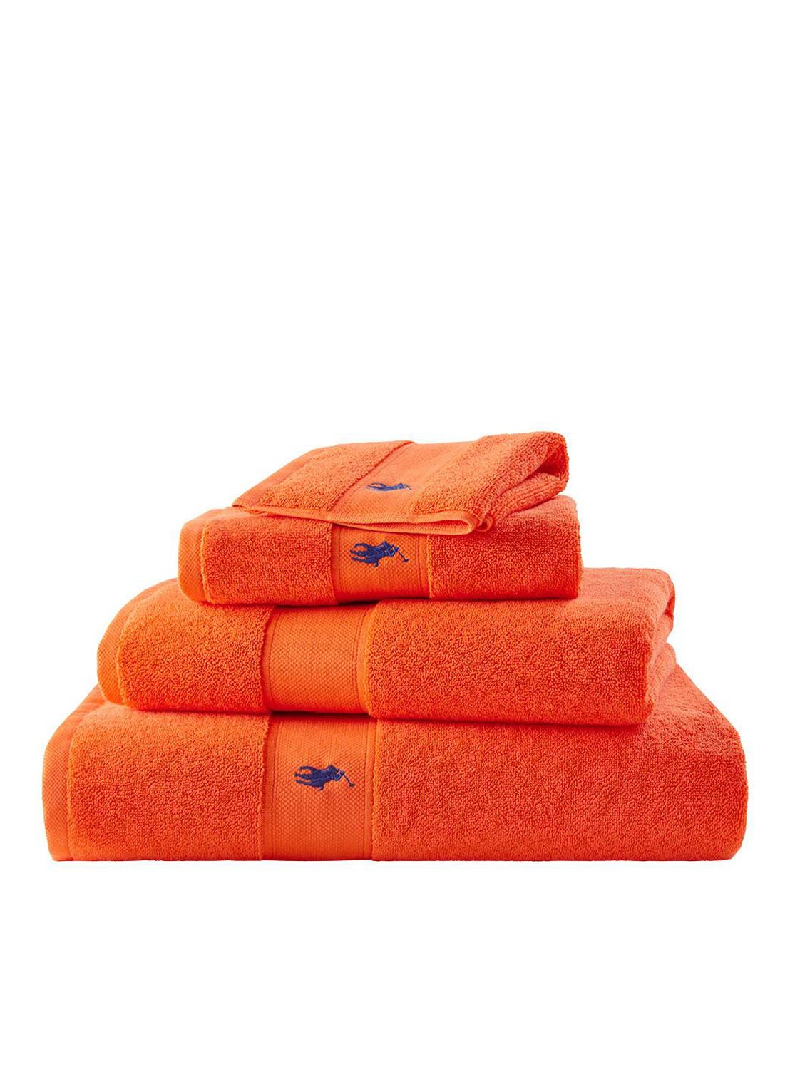 Ralph Lauren Polo Player badlaken - 600 gr/m2 - 70 x 140 cm - detail 3 orange
