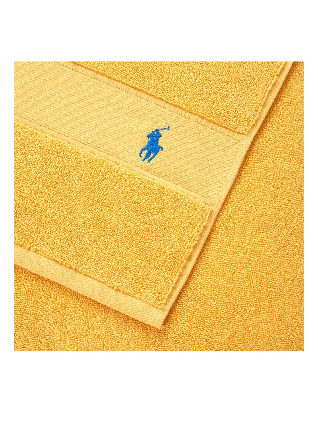 Ralph Lauren Polo Player badlaken - 600 gr/m2 - 70 x 140 cm - voorkant 2 geel