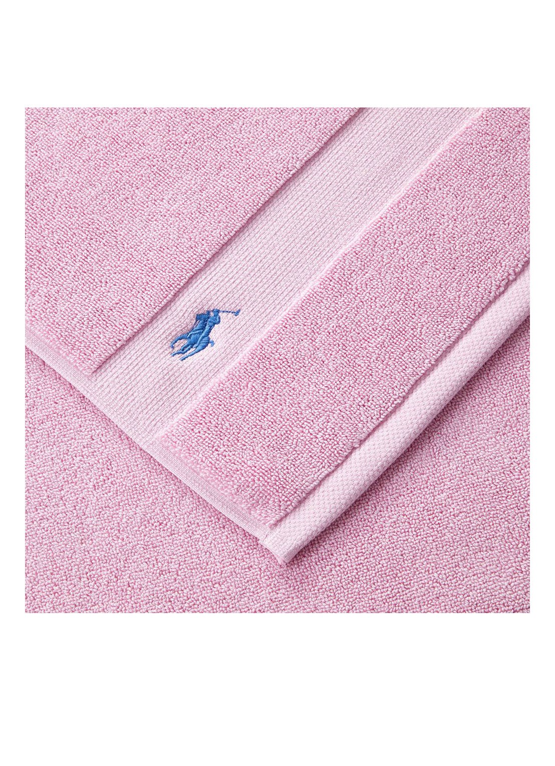 Ralph Lauren Polo Player badmat 55 x 90 cm - voorkant 2 lichtroze