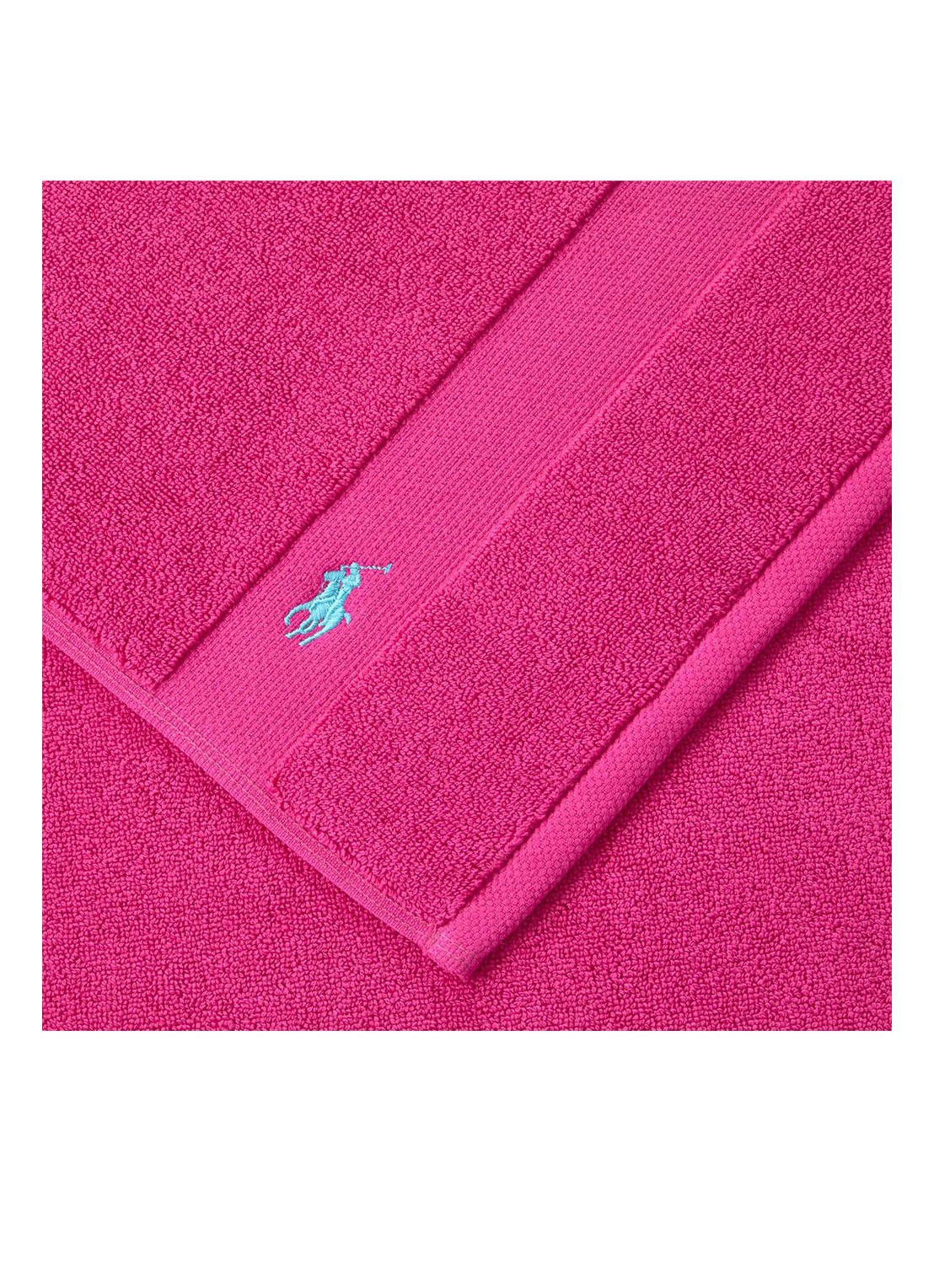 Ralph Lauren Polo Player badmat 55 x 90 cm - voorkant 2 fuchsia