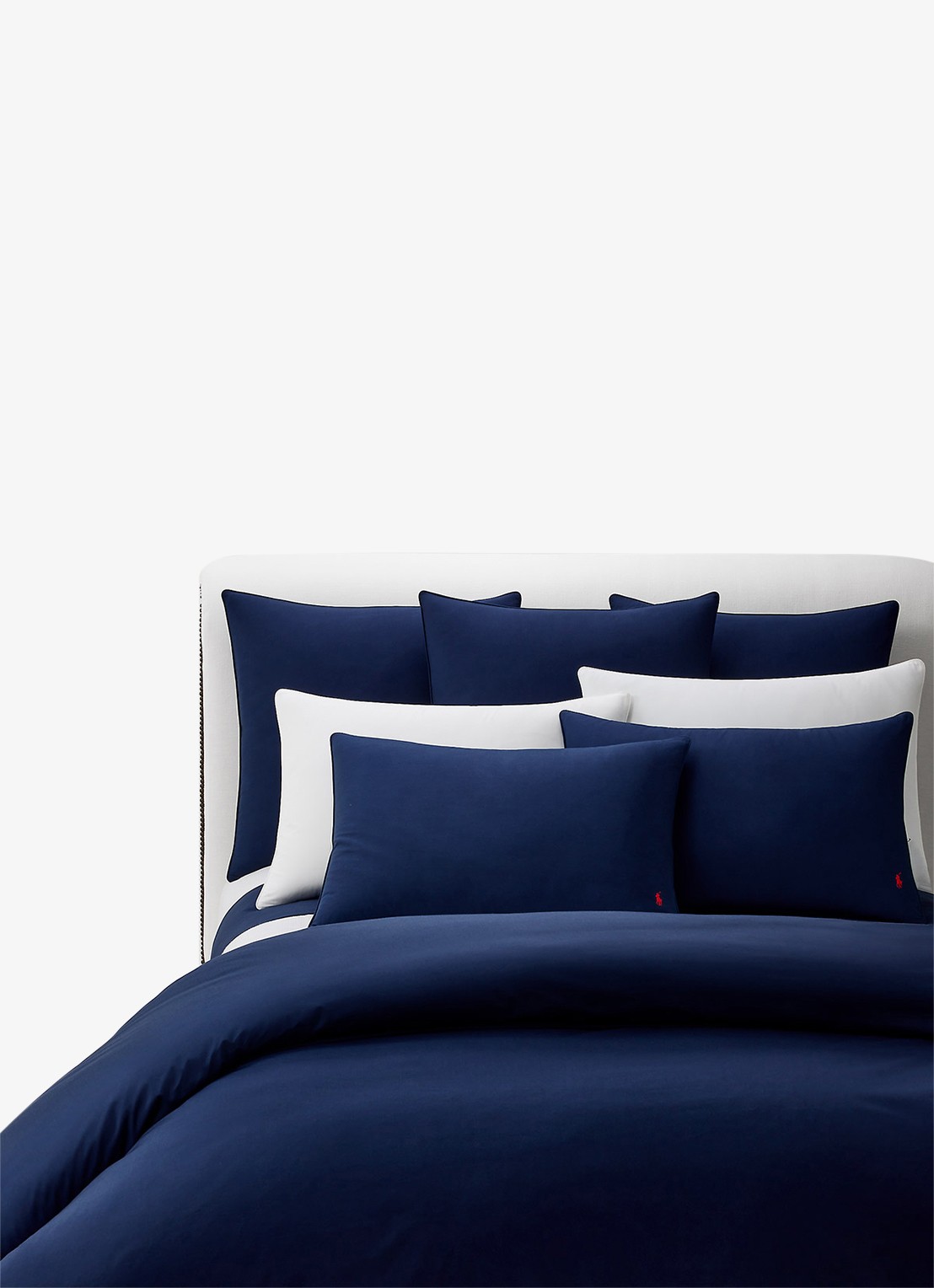 Ralph Lauren Polo Player dekbedovertrek van katoen perkal 80TC - exclusief kussenslopen - detail 3 donkerblauw