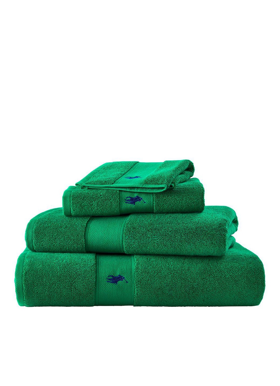Ralph Lauren Polo Player gastendoek - 600 gr/m2 - 33 x 33 cm - detail 2 groen