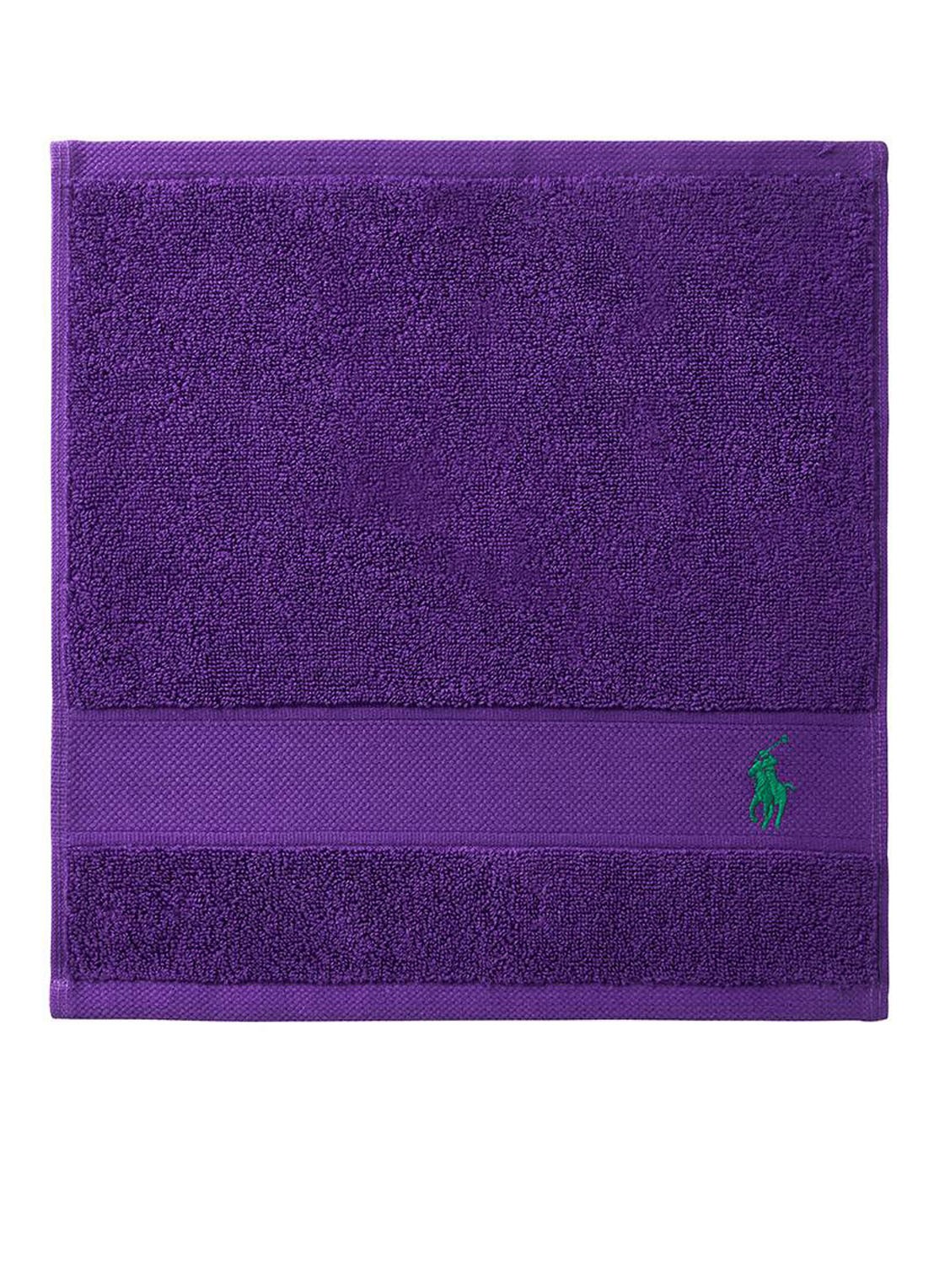 Ralph Lauren Polo Player gastendoek - 600 gr/m2 - 33 x 33 cm - voorkant 3 paars