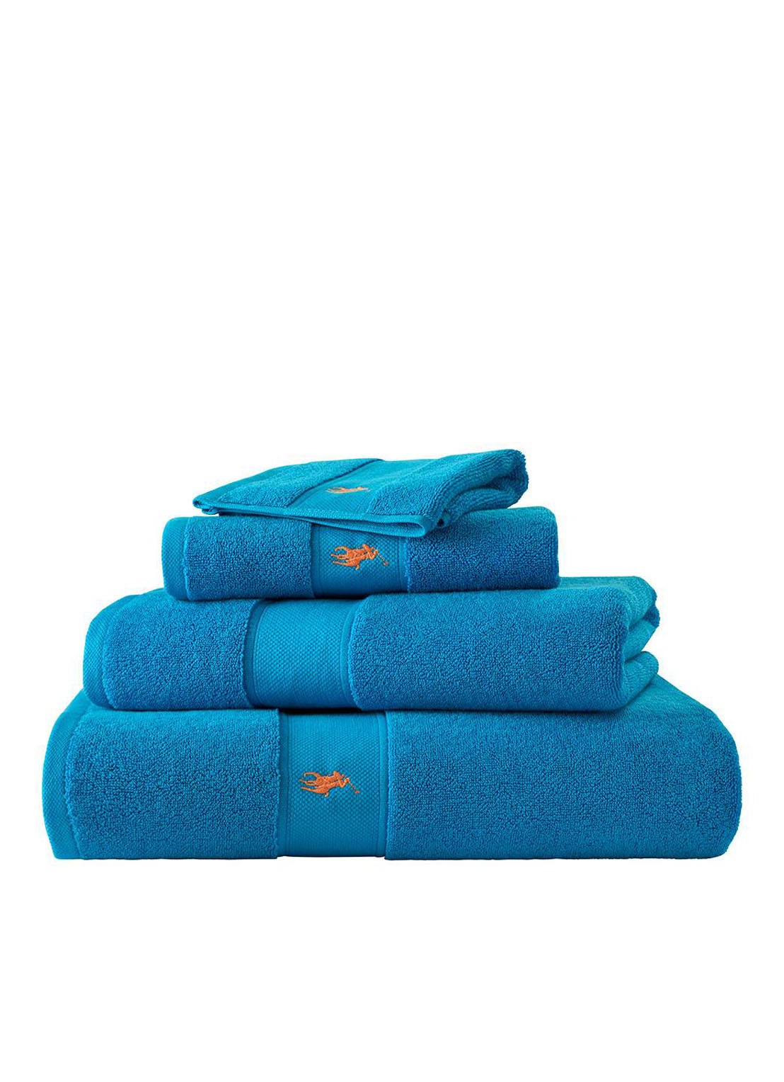 Ralph Lauren Polo Player gastendoek - 600 gr/m2 - 33 x 33 cm - detail 2 blauw