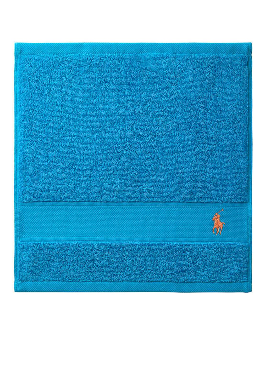 Ralph Lauren Polo Player gastendoek - 600 gr/m2 - 33 x 33 cm - voorkant 3 blauw