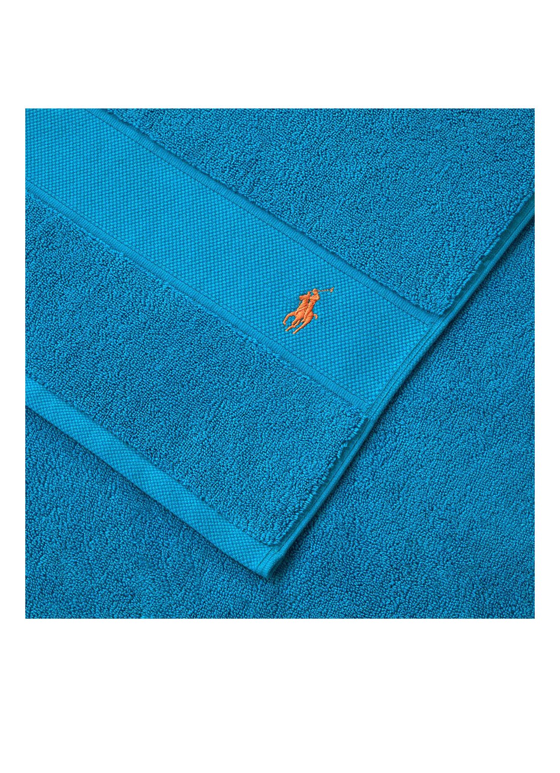 Ralph Lauren Polo Player gastendoek - 600 gr/m2 - 33 x 33 cm - voorkant 4 blauw