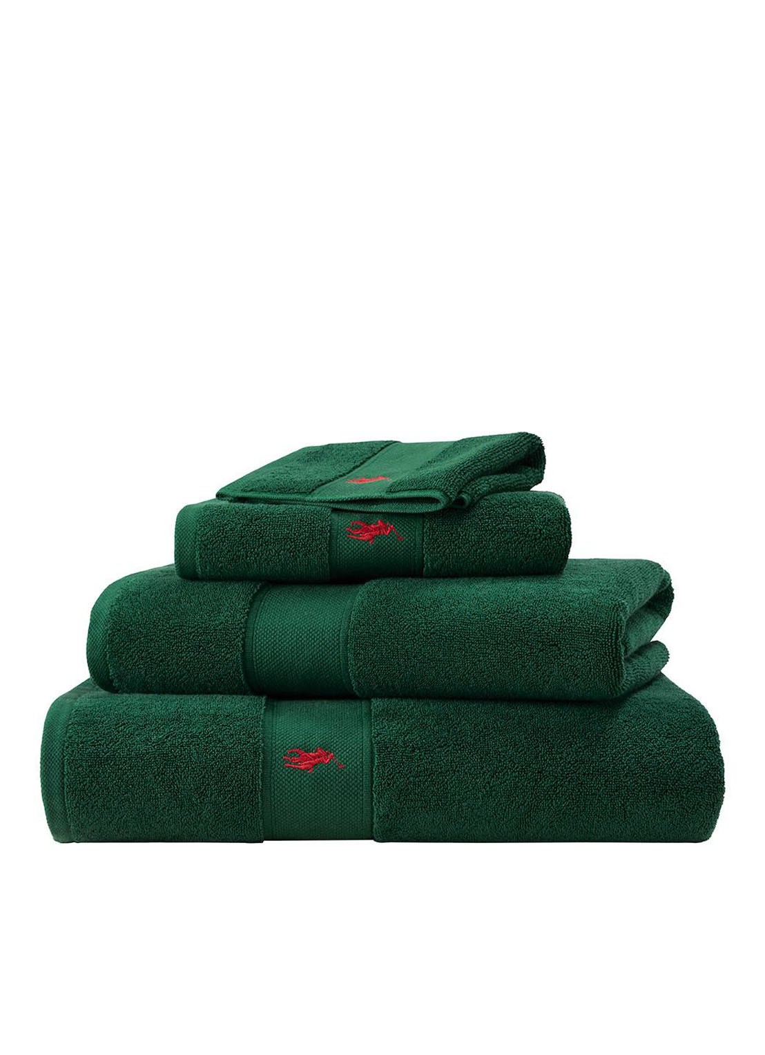 Ralph Lauren Polo Player gastendoek - 600 gr/m2 - 33 x 33 cm - detail 4 groen