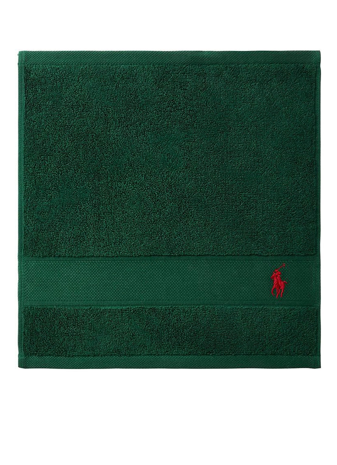 Ralph Lauren Polo Player gastendoek - 600 gr/m2 - 33 x 33 cm - voorkant 2 groen