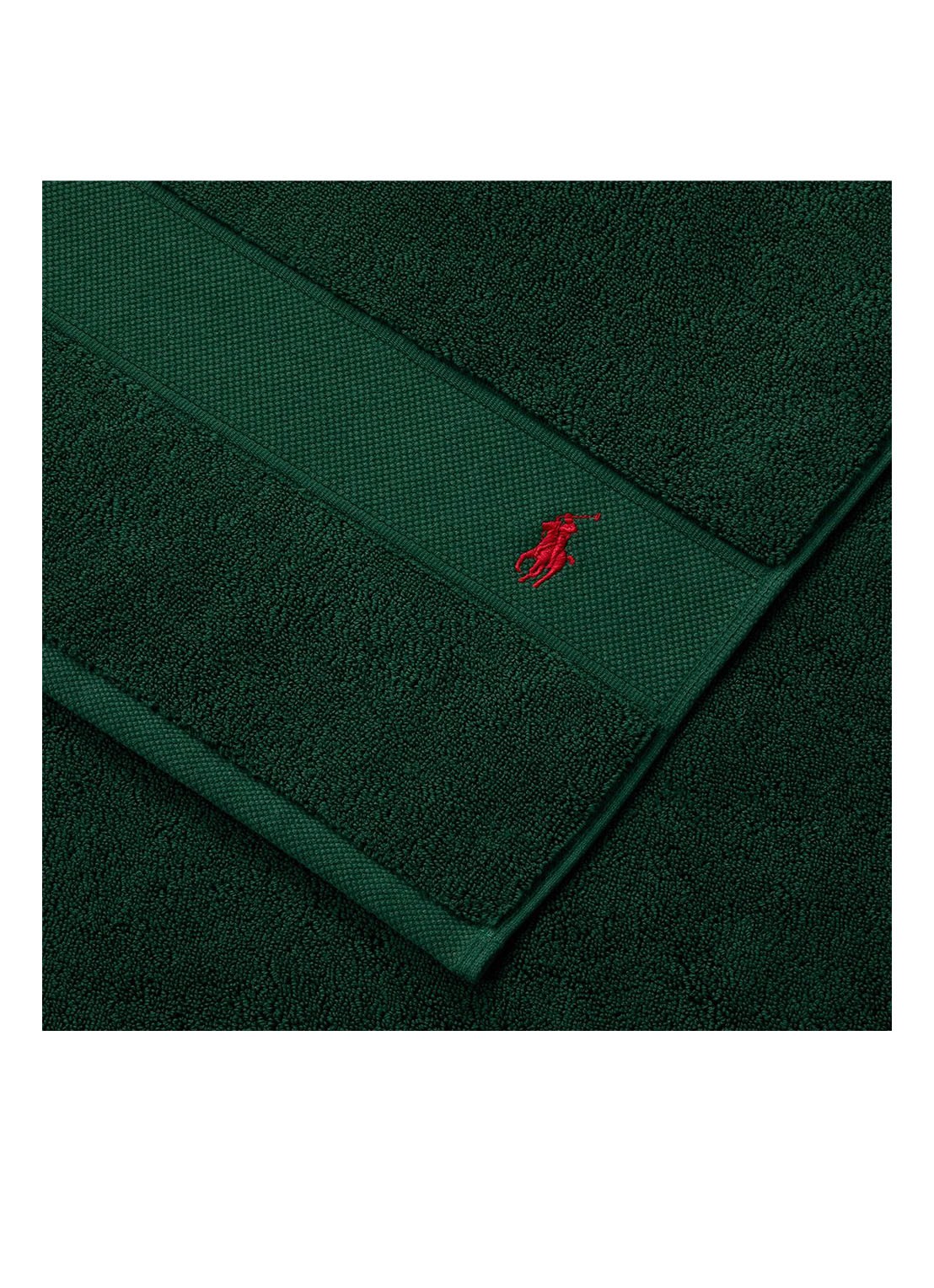 Ralph Lauren Polo Player gastendoek - 600 gr/m2 - 33 x 33 cm - voorkant 3 groen