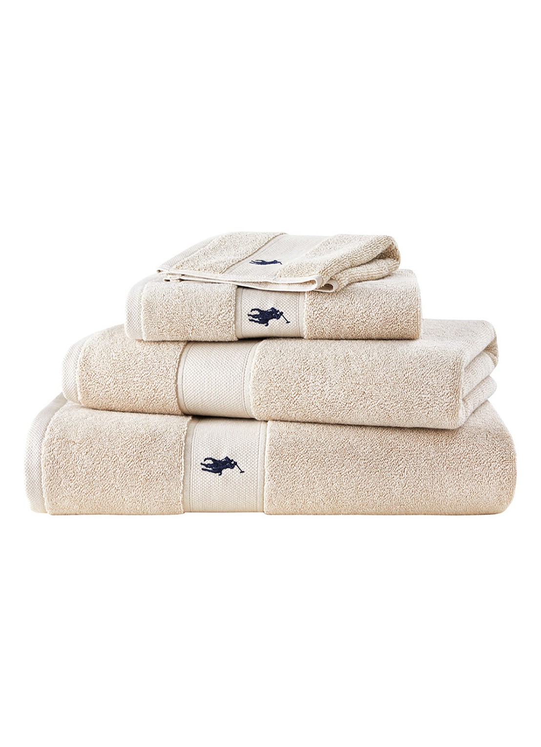 Ralph Lauren Polo Player gastendoek - 600 gr/m2 - 33 x 33 cm - detail 4 beige