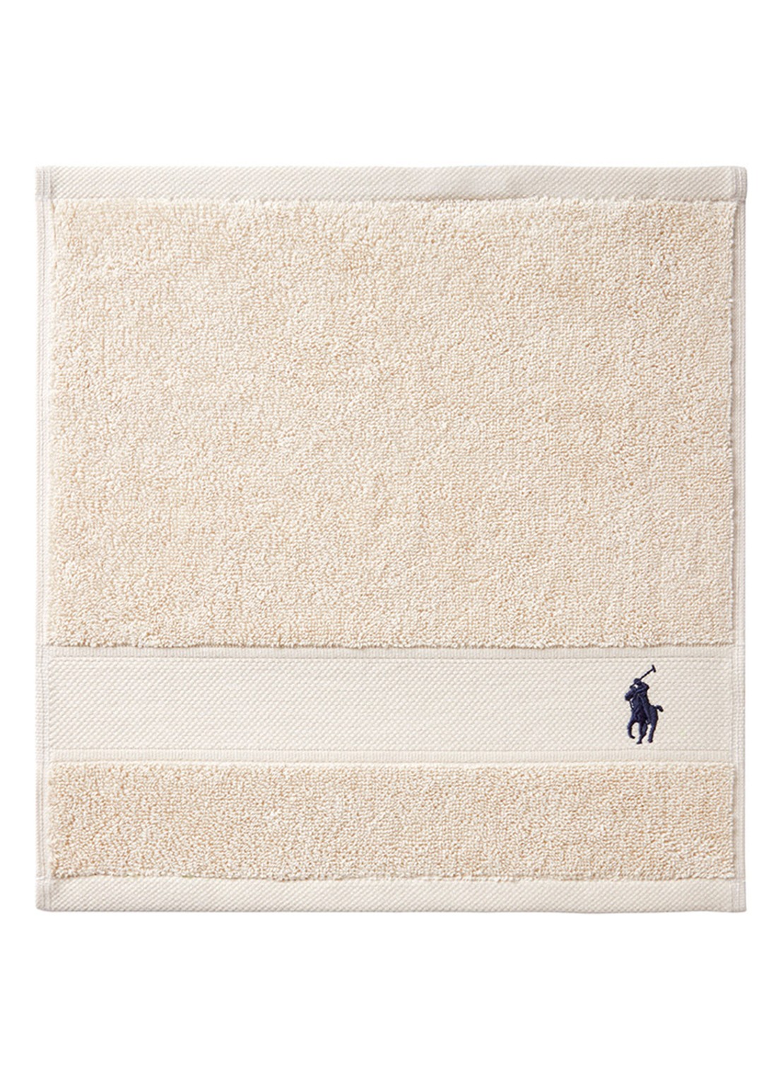 Ralph Lauren Polo Player gastendoek - 600 gr/m2 - 33 x 33 cm - voorkant beige