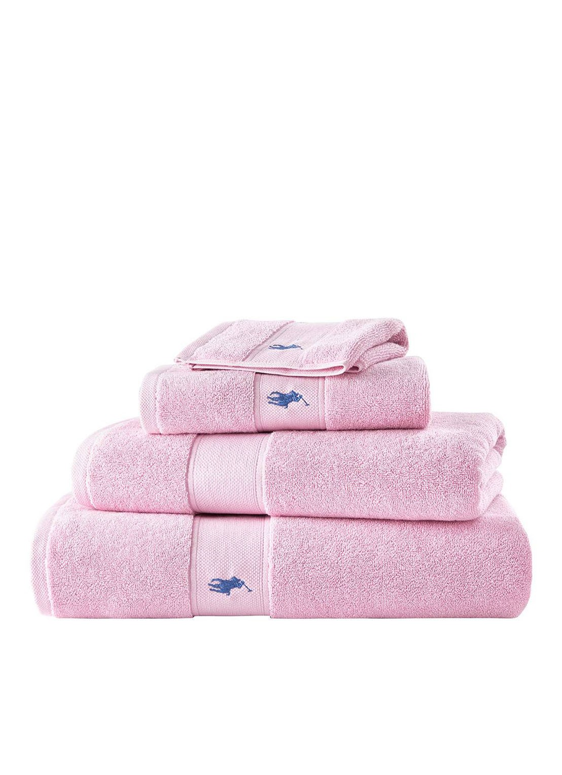 Ralph Lauren Polo Player gastendoek - 600 gr/m2 - 33 x 33 cm - detail 4 lichtroze