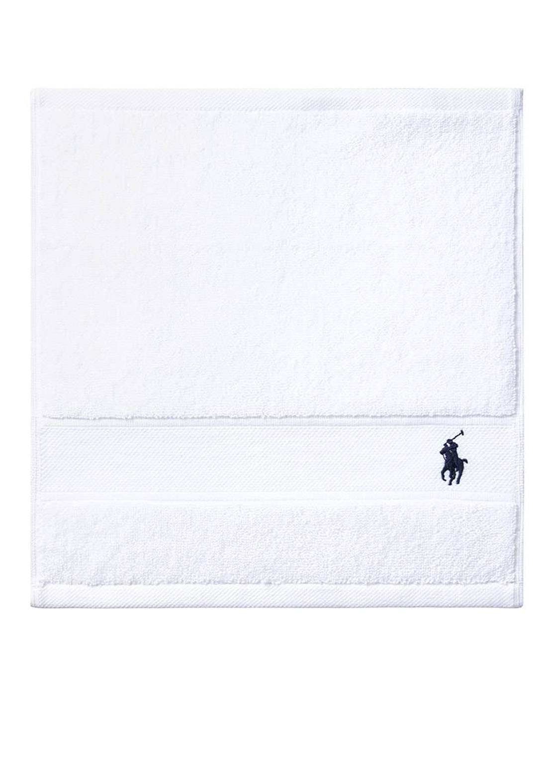 Ralph Lauren Polo Player gastendoek - 600 gr/m2 - 33 x 33 cm - voorkant wit