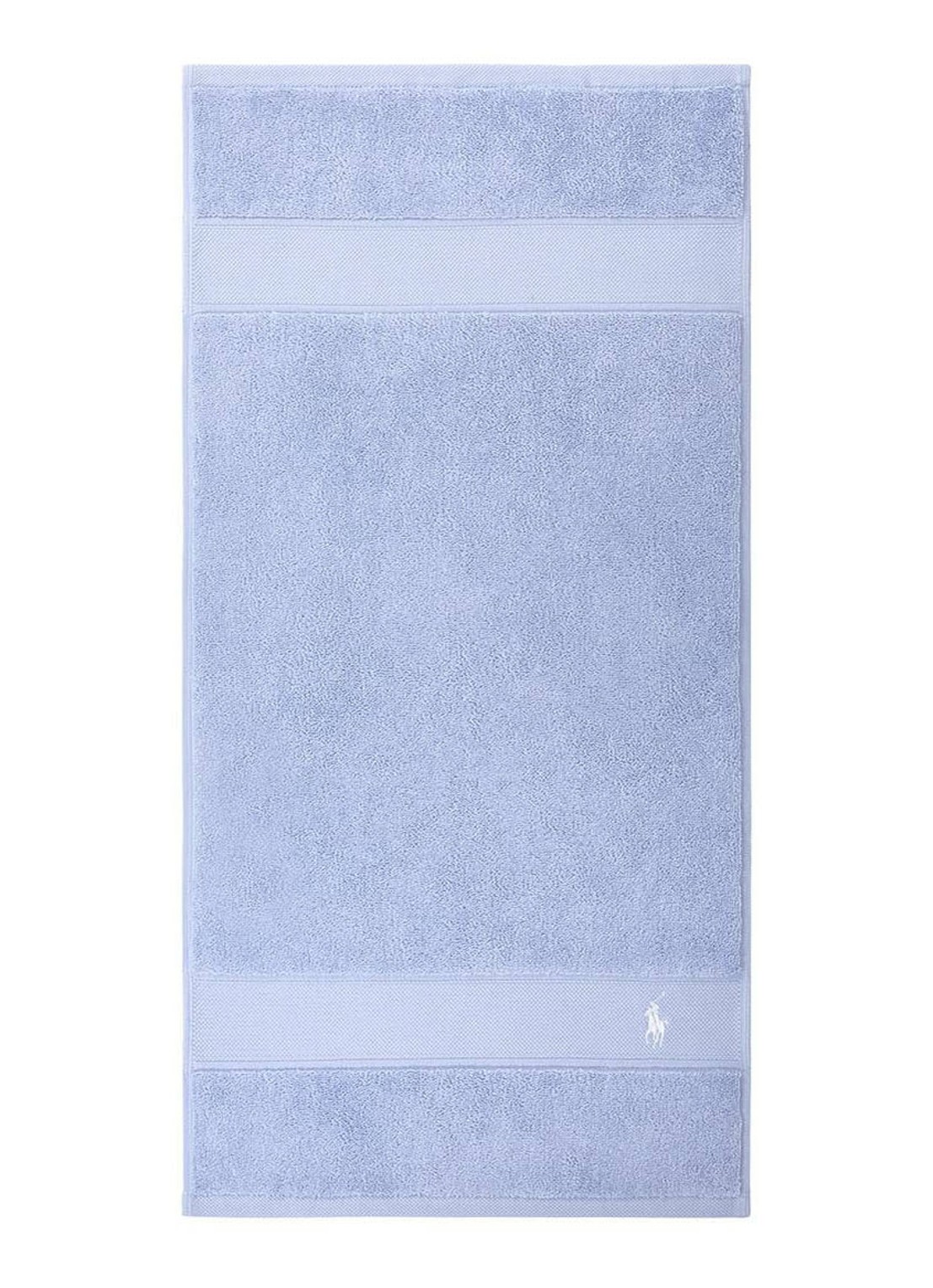 Ralph Lauren Polo Player gastendoek - 600 gr/m2 - 40 x 75 cm - voorkant 2 lichtblauw