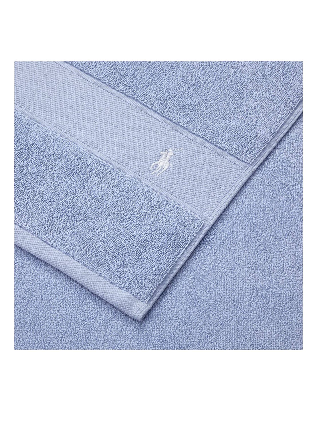 Ralph Lauren Polo Player gastendoek - 600 gr/m2 - 40 x 75 cm - voorkant 3 lichtblauw