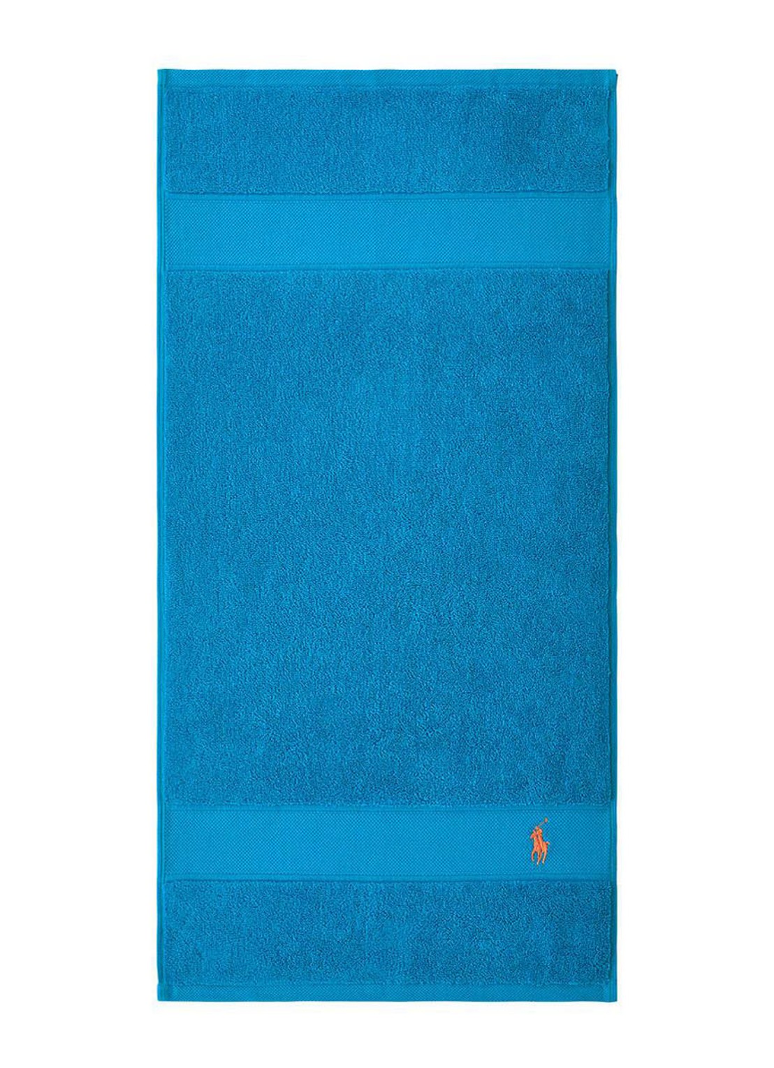 Ralph Lauren Polo Player gastendoek - 600 gr/m2 - 40 x 75 cm - voorkant 2 turquoise